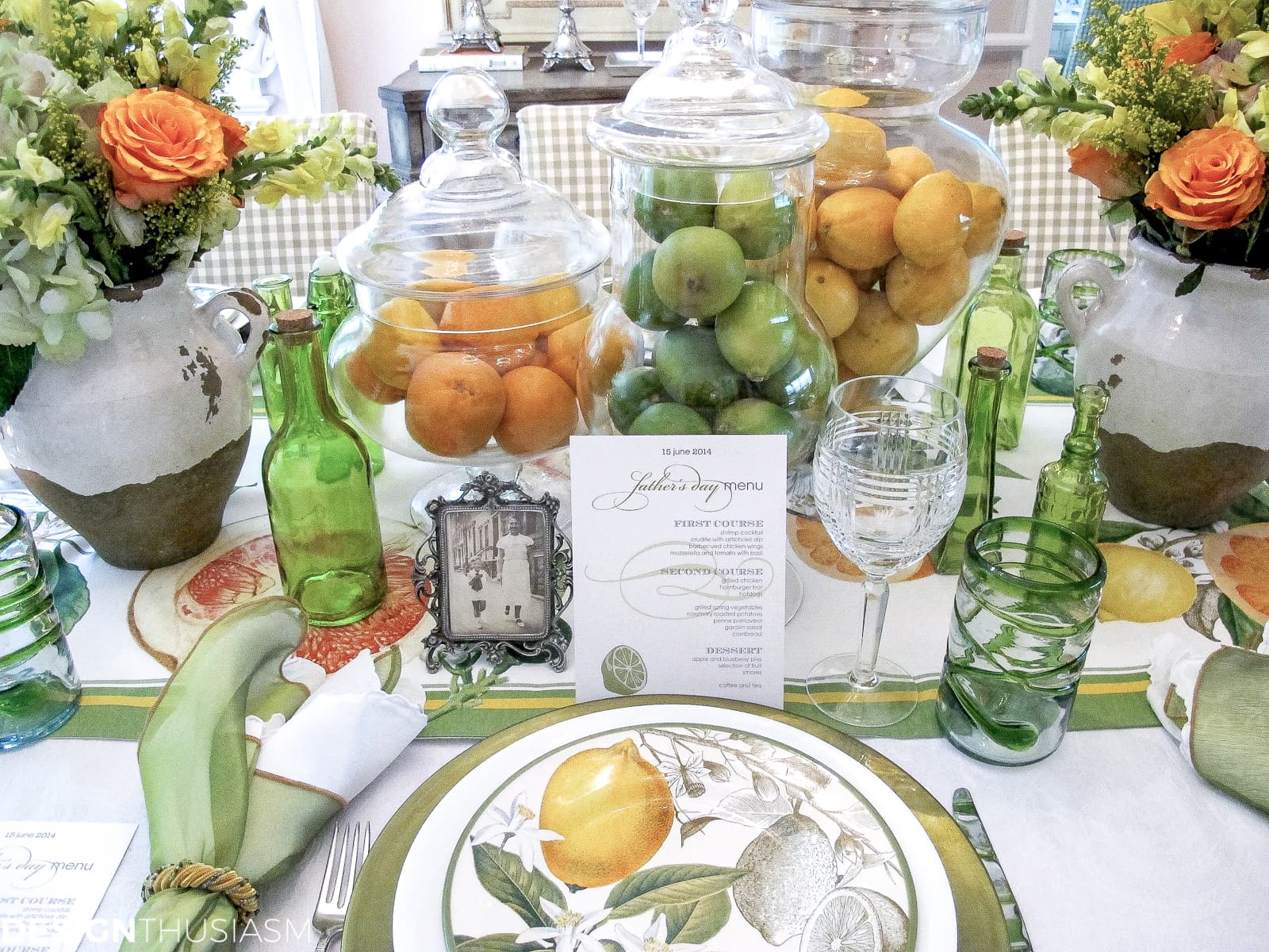 Father’s Day decorations | A citrus tablescape - terilynadamsblog.com