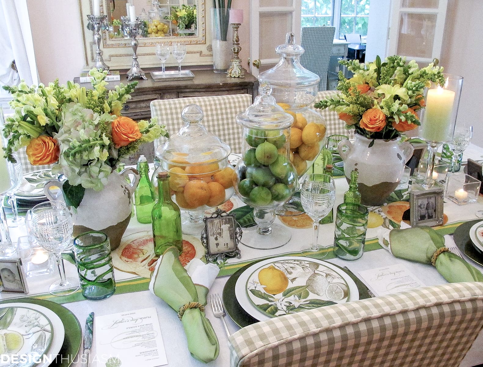 Father’s Day decorations | A citrus tablescape - terilynadamsblog.com