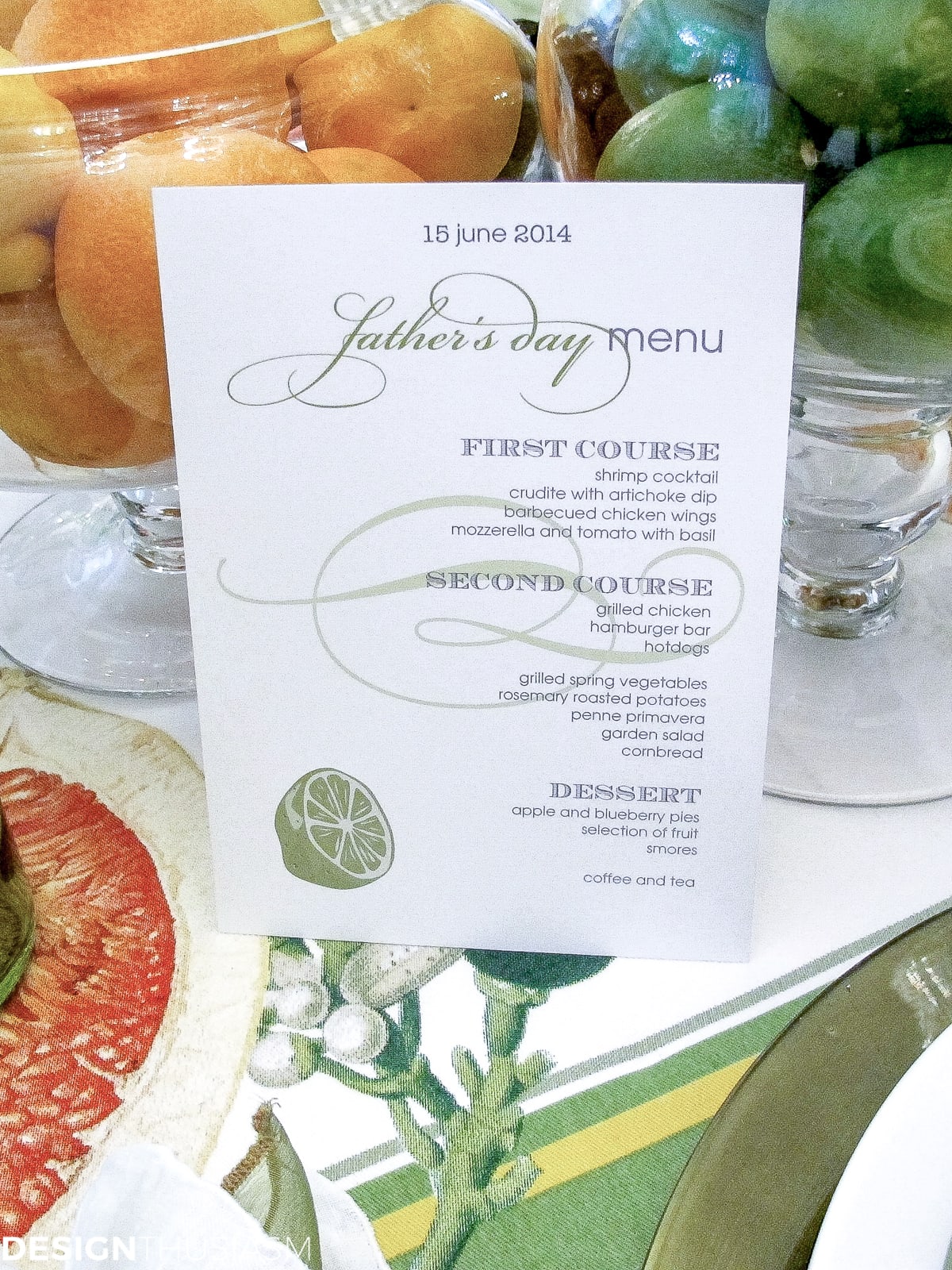 Father’s Day decorations | A citrus tablescape - terilynadamsblog.com
