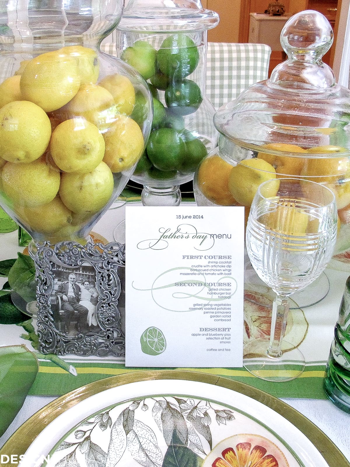 Father’s Day decorations | A citrus tablescape - terilynadamsblog.com