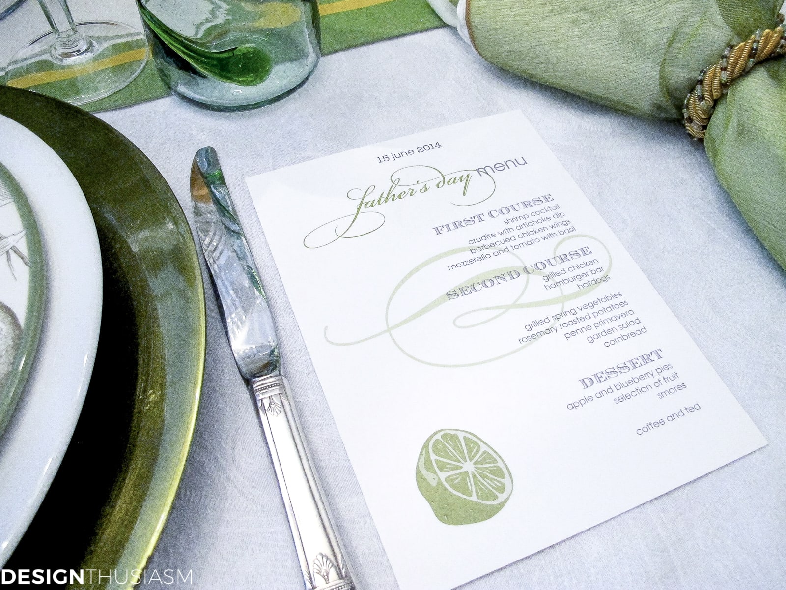 Father’s Day decorations | A citrus tablescape - terilynadamsblog.com