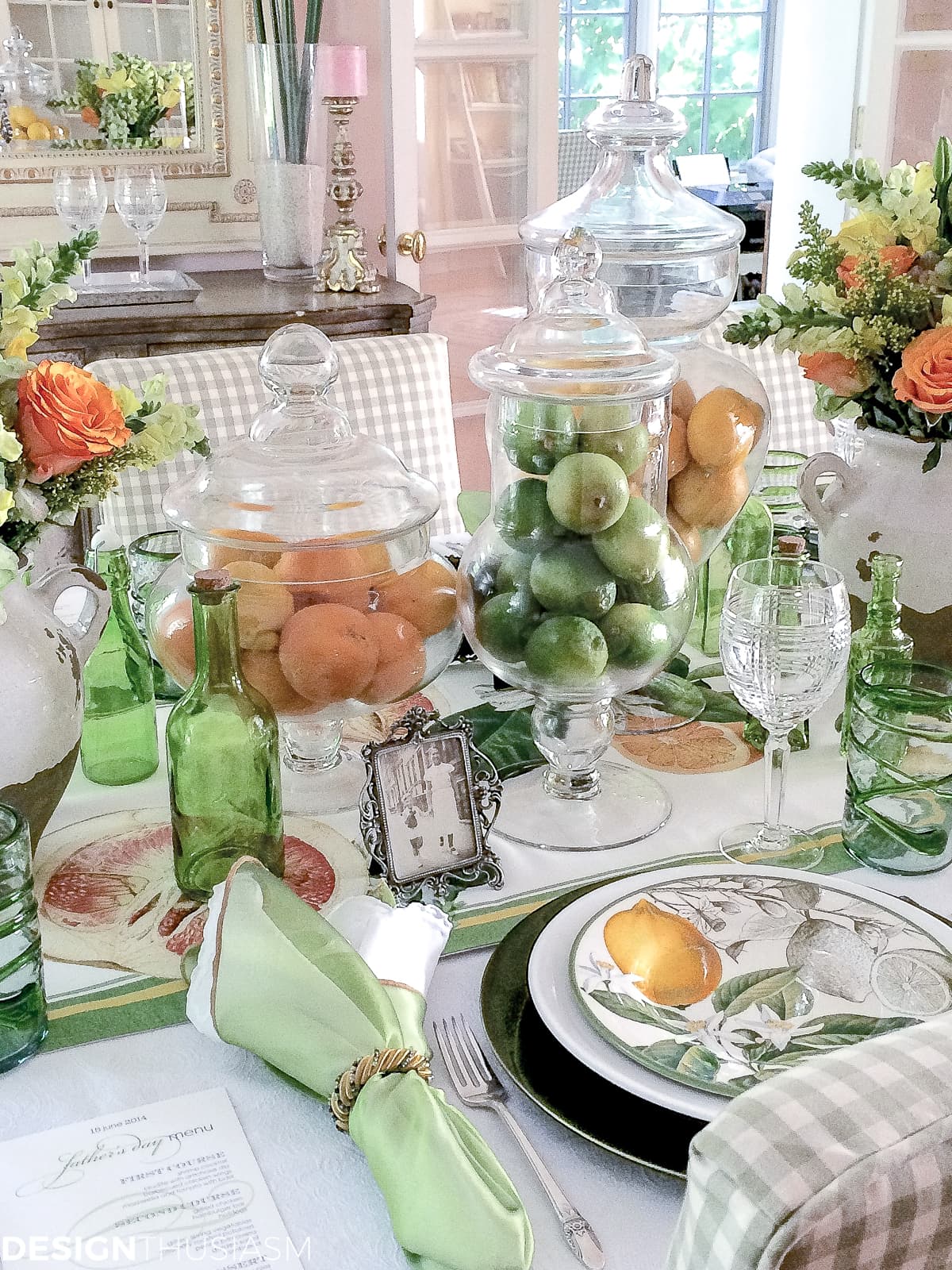 Father’s Day decorations | A citrus tablescape - terilynadamsblog.com