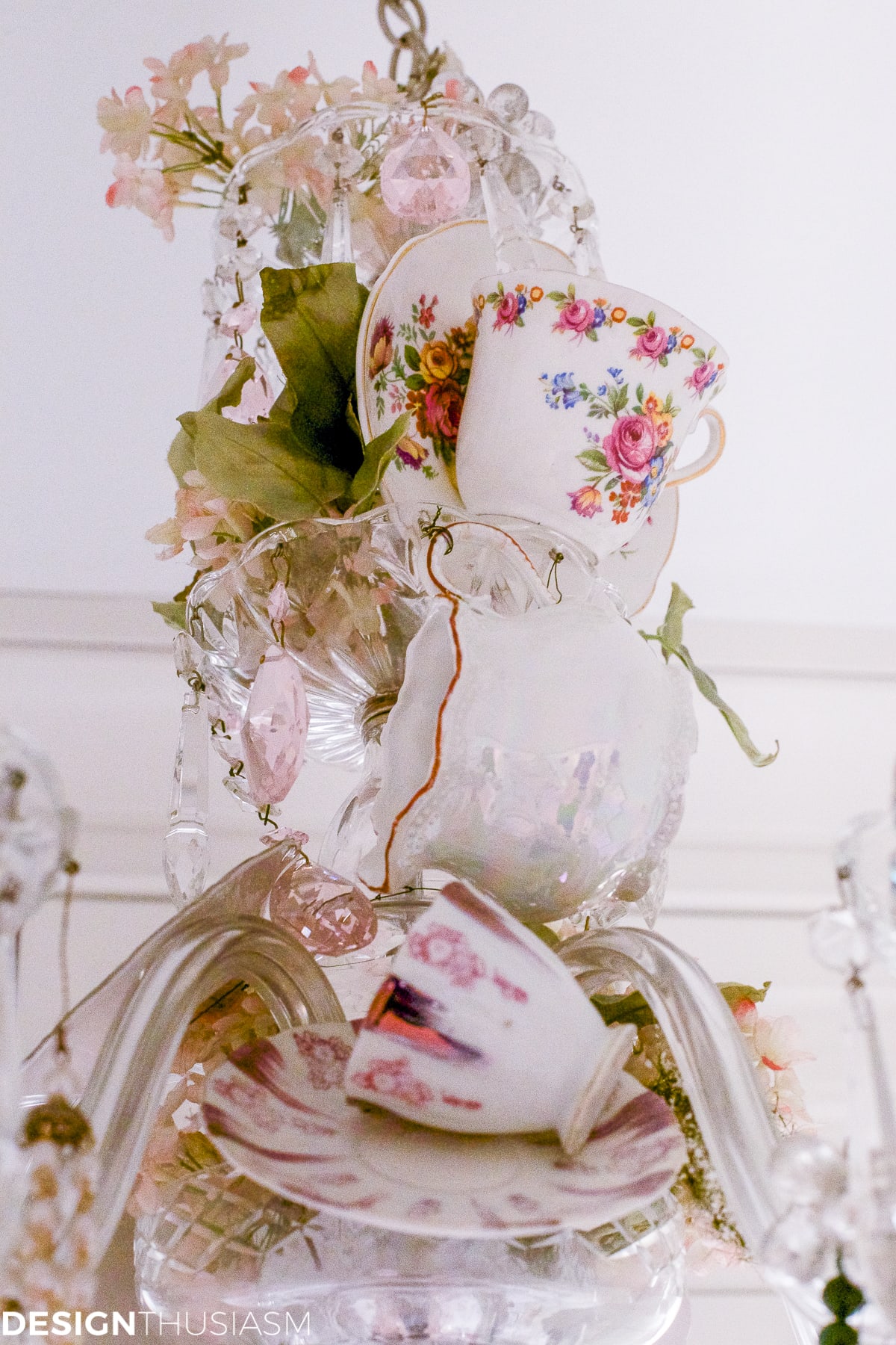 Teacup chandelier | How to personalize your vintage chandelier - terilynadamsblog.com