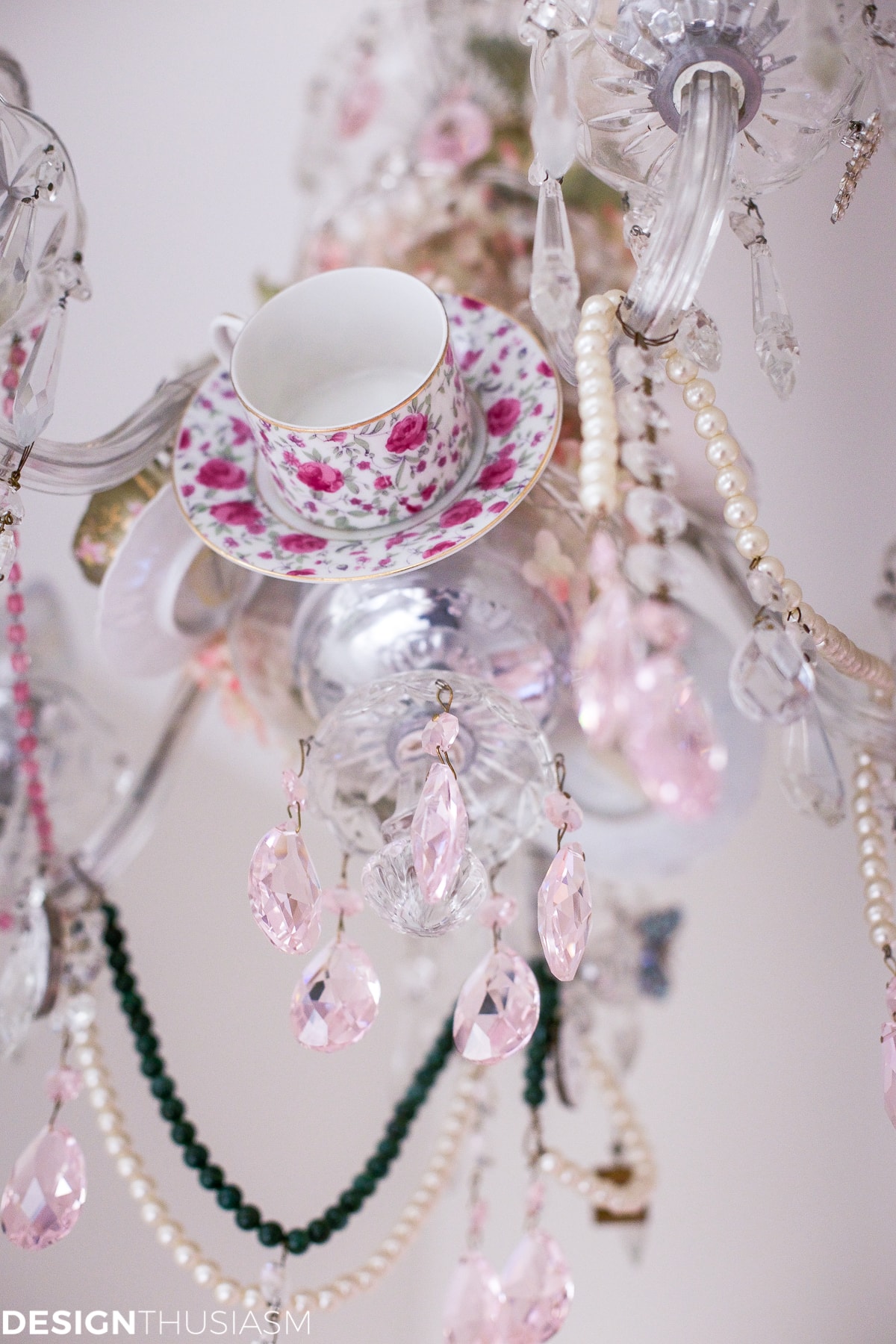 Teacup chandelier | How to personalize your vintage chandelier - terilynadamsblog.com
