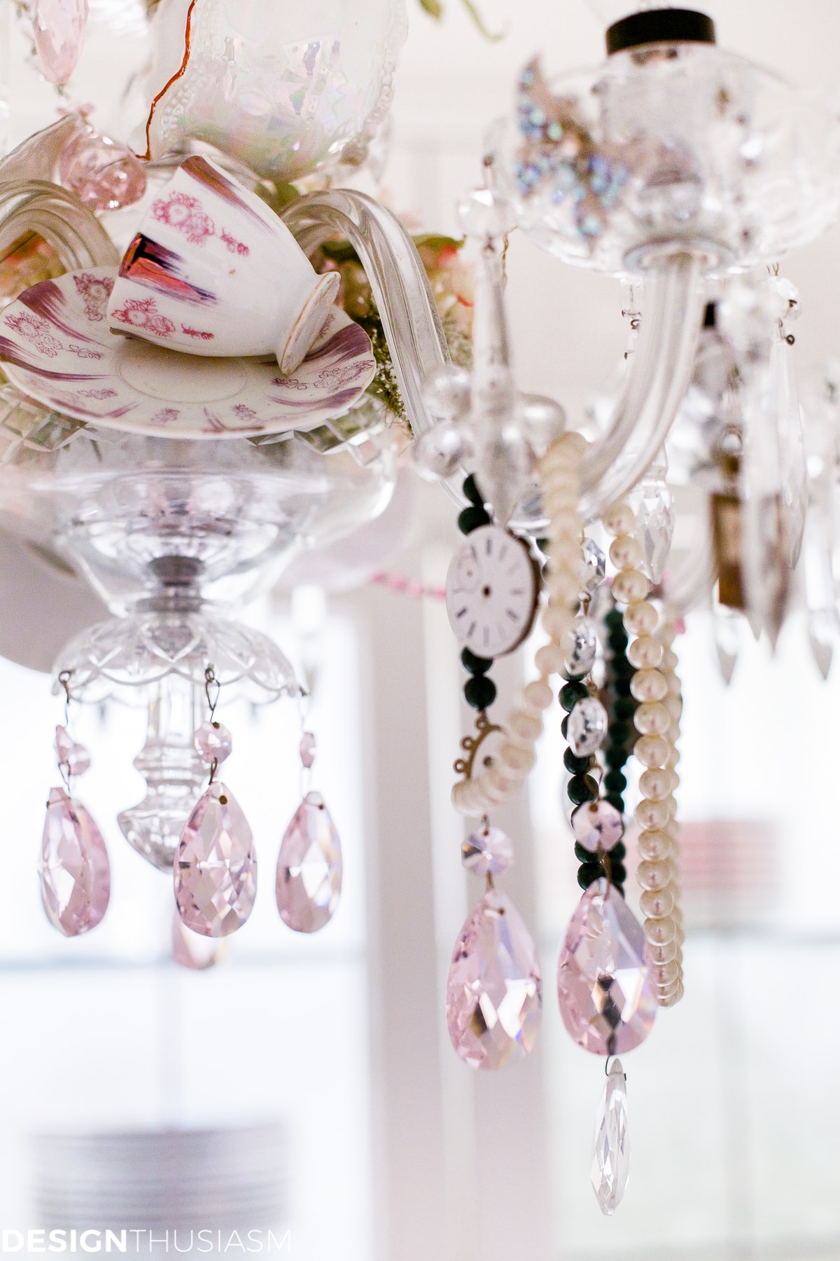 Teacup chandelier | How to personalize your vintage chandelier - terilynadamsblog.com