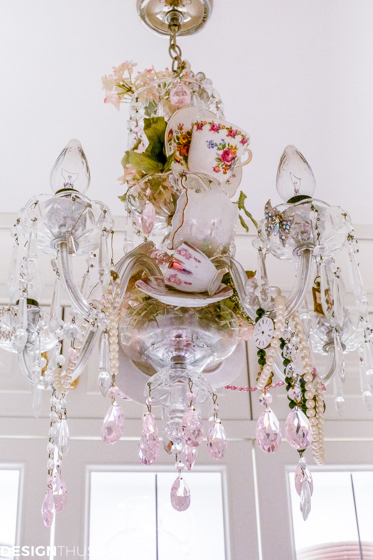 Teacup chandelier | How to personalize your vintage chandelier - terilynadamsblog.com