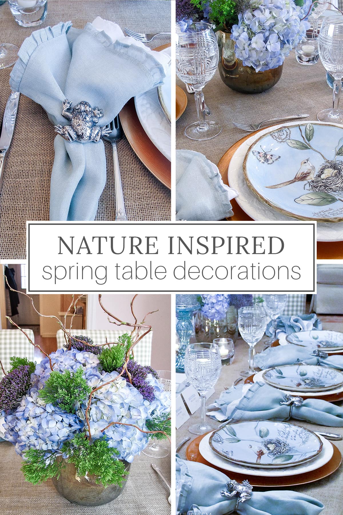 Nature inspired spring table decorations