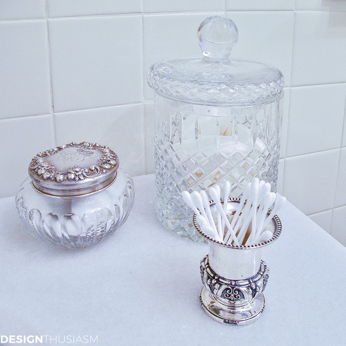 Bathroom Ideas on a Budget | Creamy White Painted Tile - terilynadamsblog.com