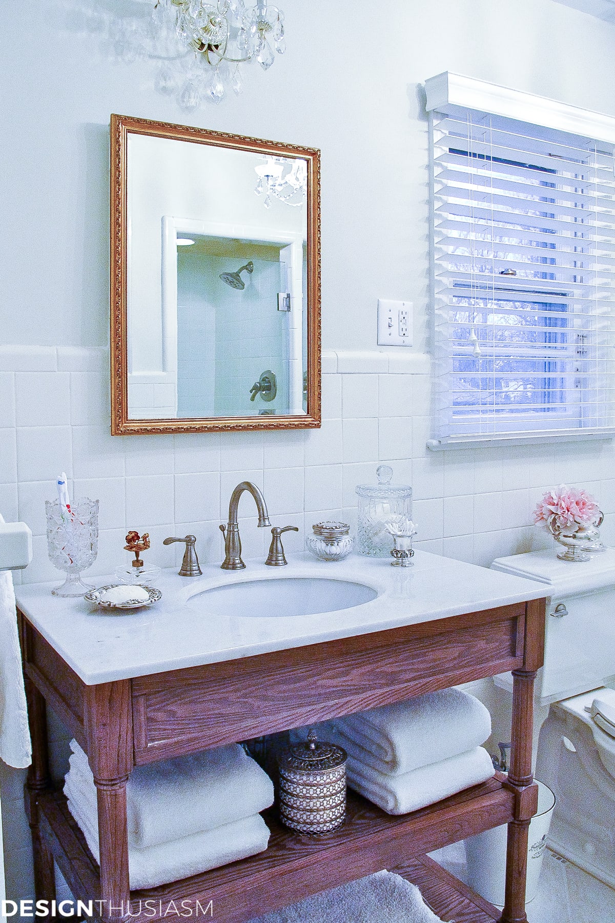 Bathroom Ideas on a Budget | Creamy White Painted Tile - terilynadamsblog.com