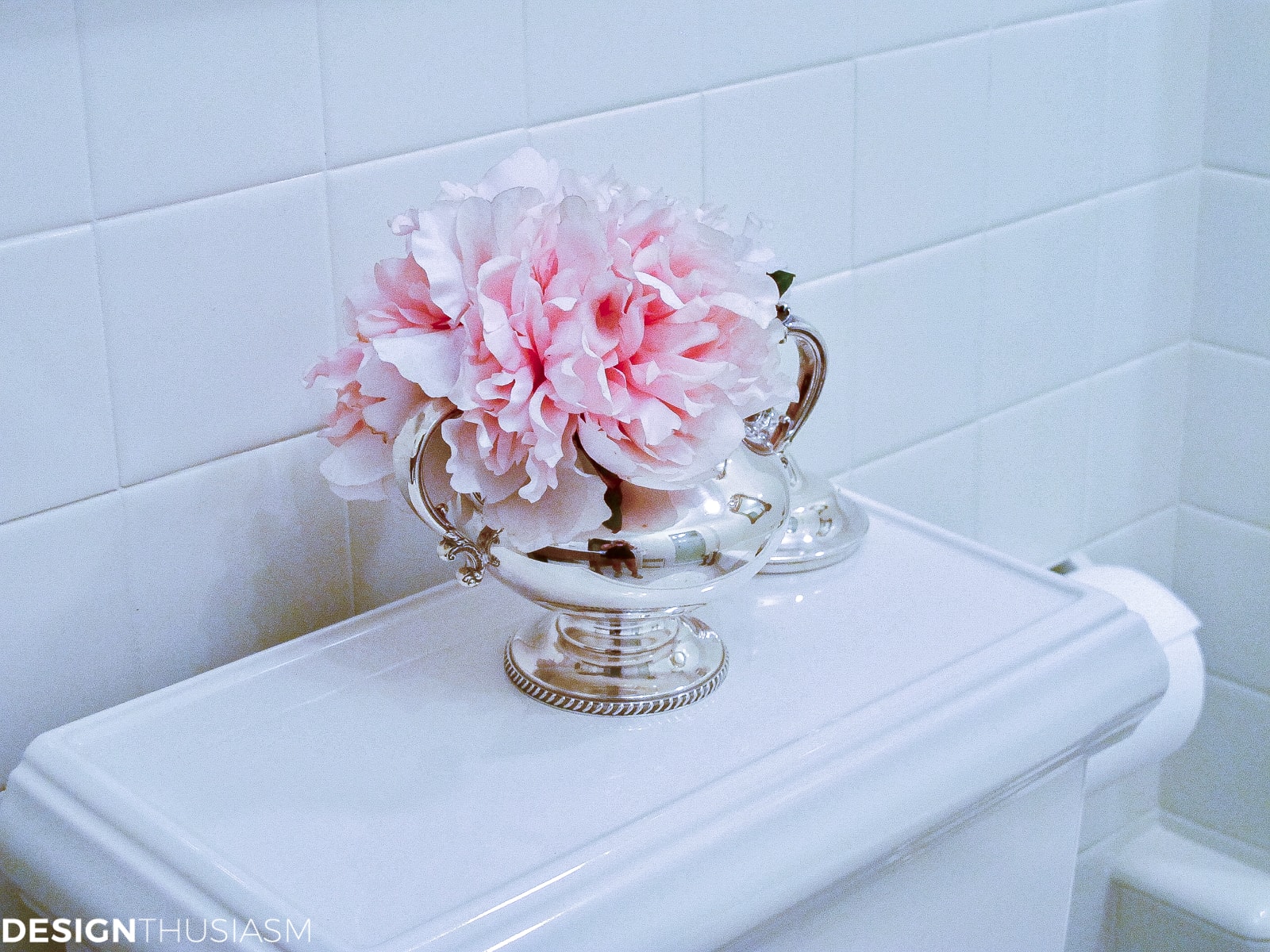 Bathroom Ideas on a Budget | Creamy White Painted Tile - terilynadamsblog.com