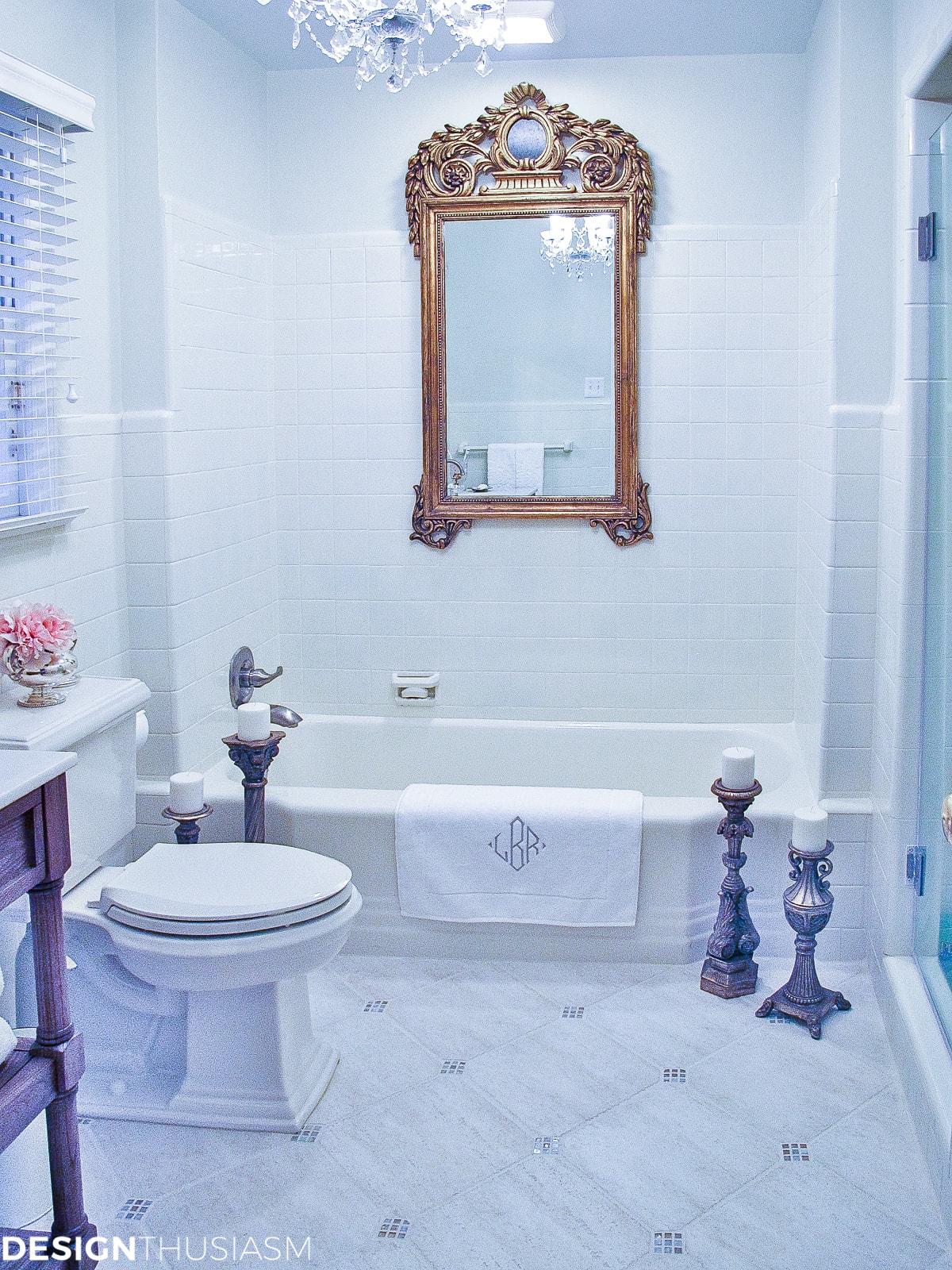 Bathroom Ideas on a Budget | Creamy White Painted Tile - terilynadamsblog.com