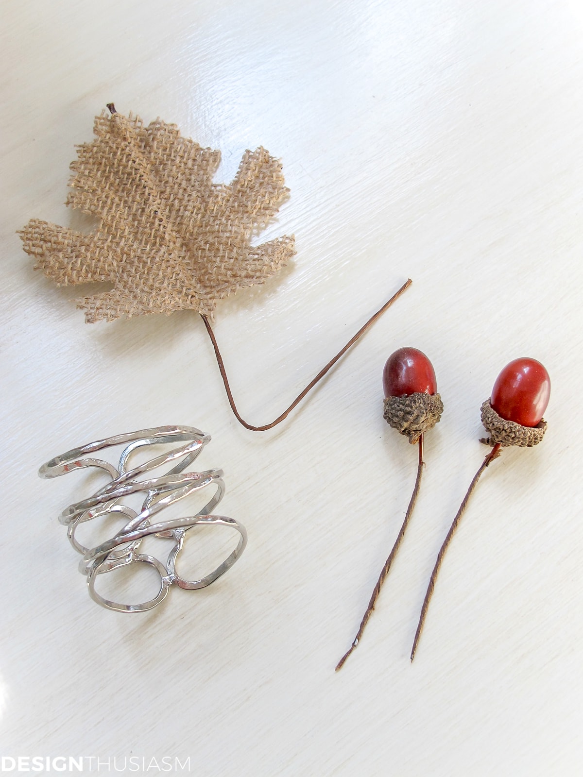 components for DIY Thanksgiving napkin rings