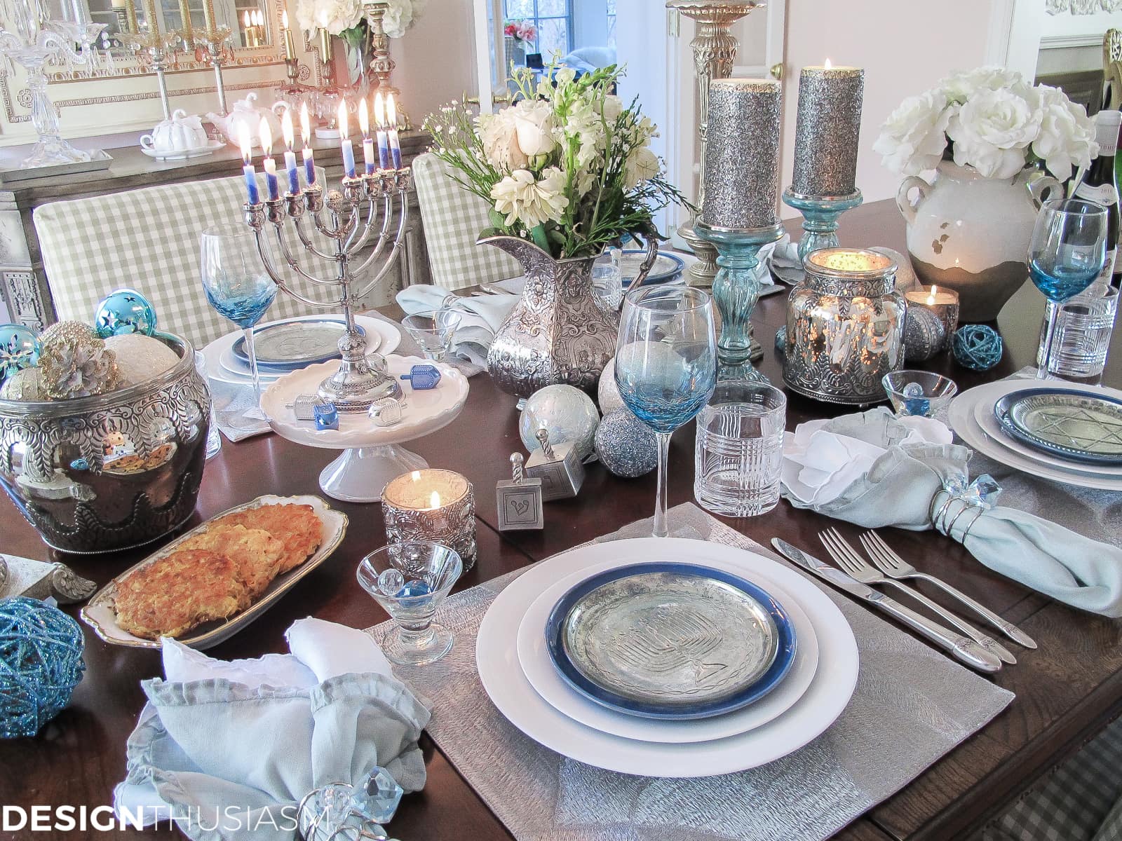 Festival of Lights Hanukkah Table Setting | terilynadamsblog.com