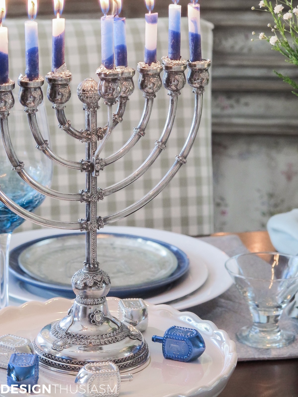 Festival of Lights Hanukkah Table Setting | terilynadamsblog.com