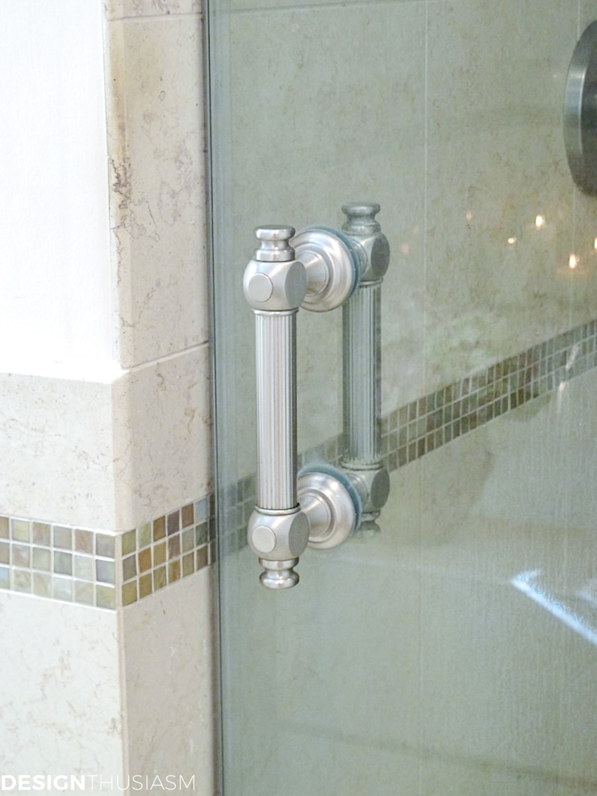 master bath remodel shower door handle