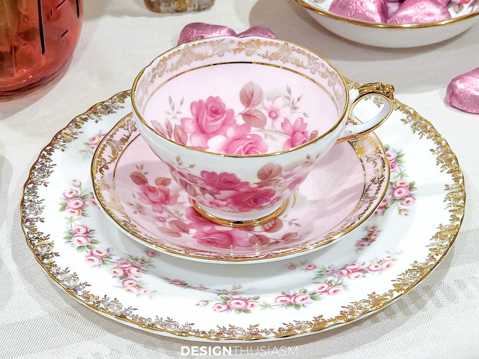 Setting for two china teacup