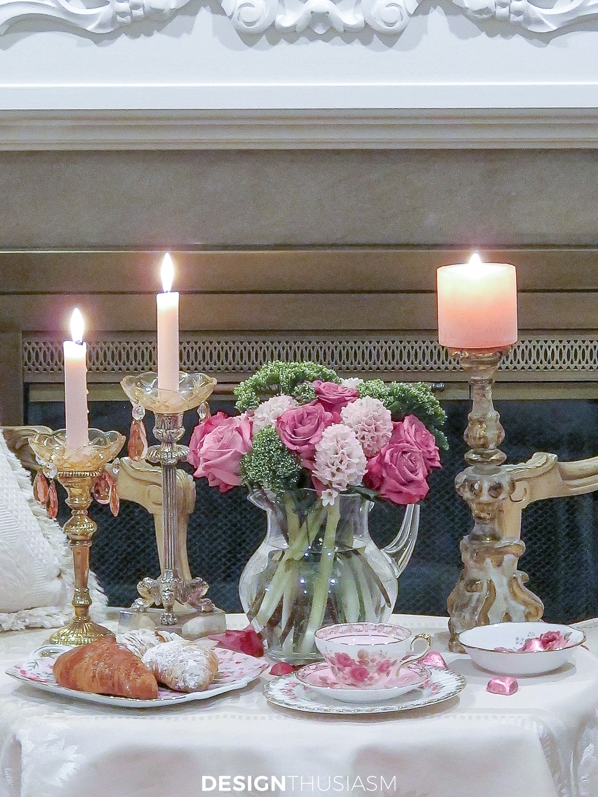 Setting for two with candles