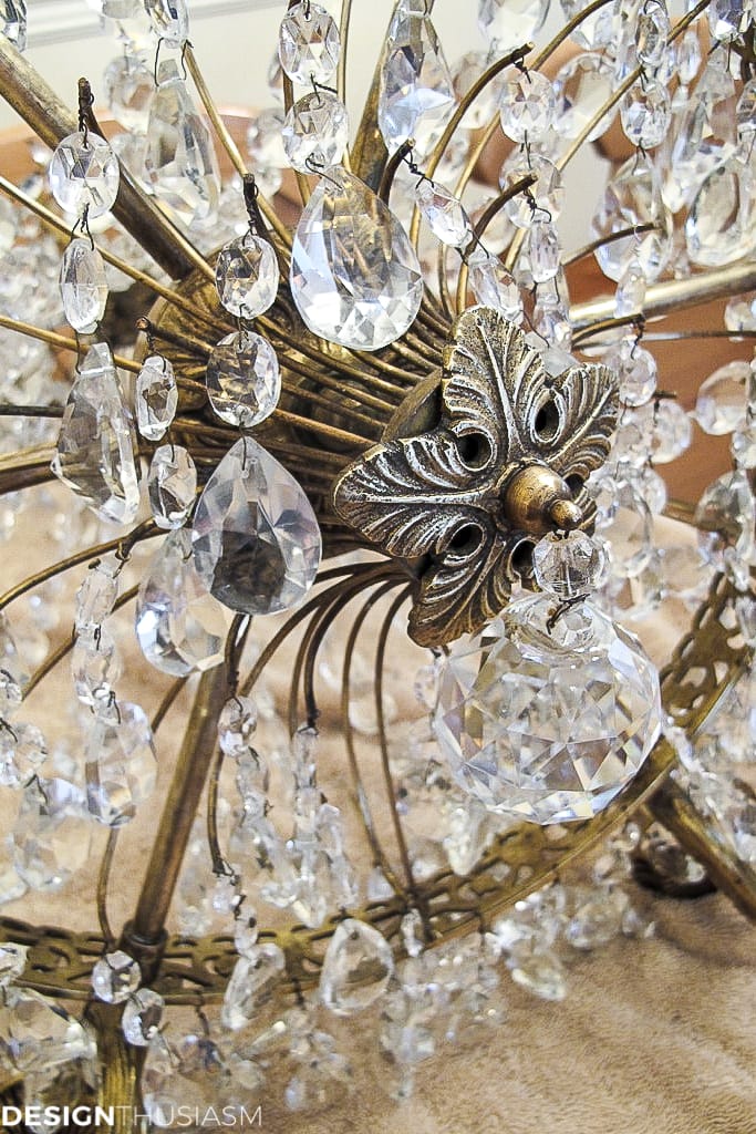 antique brass and crystal chandelier