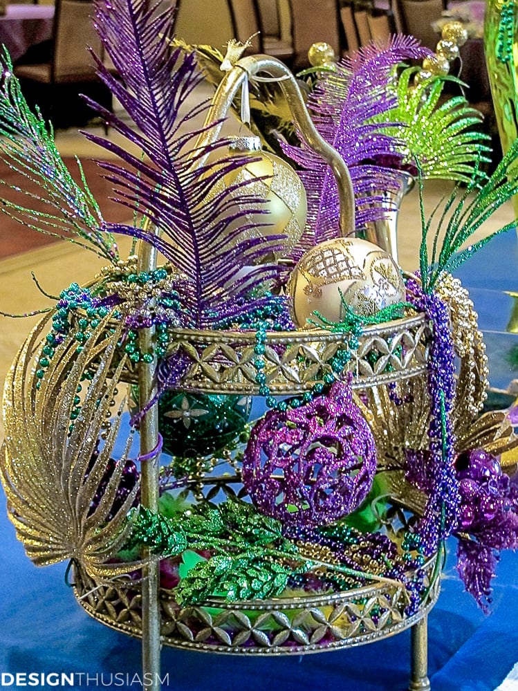 Mardi Gras decorations and centerpieces