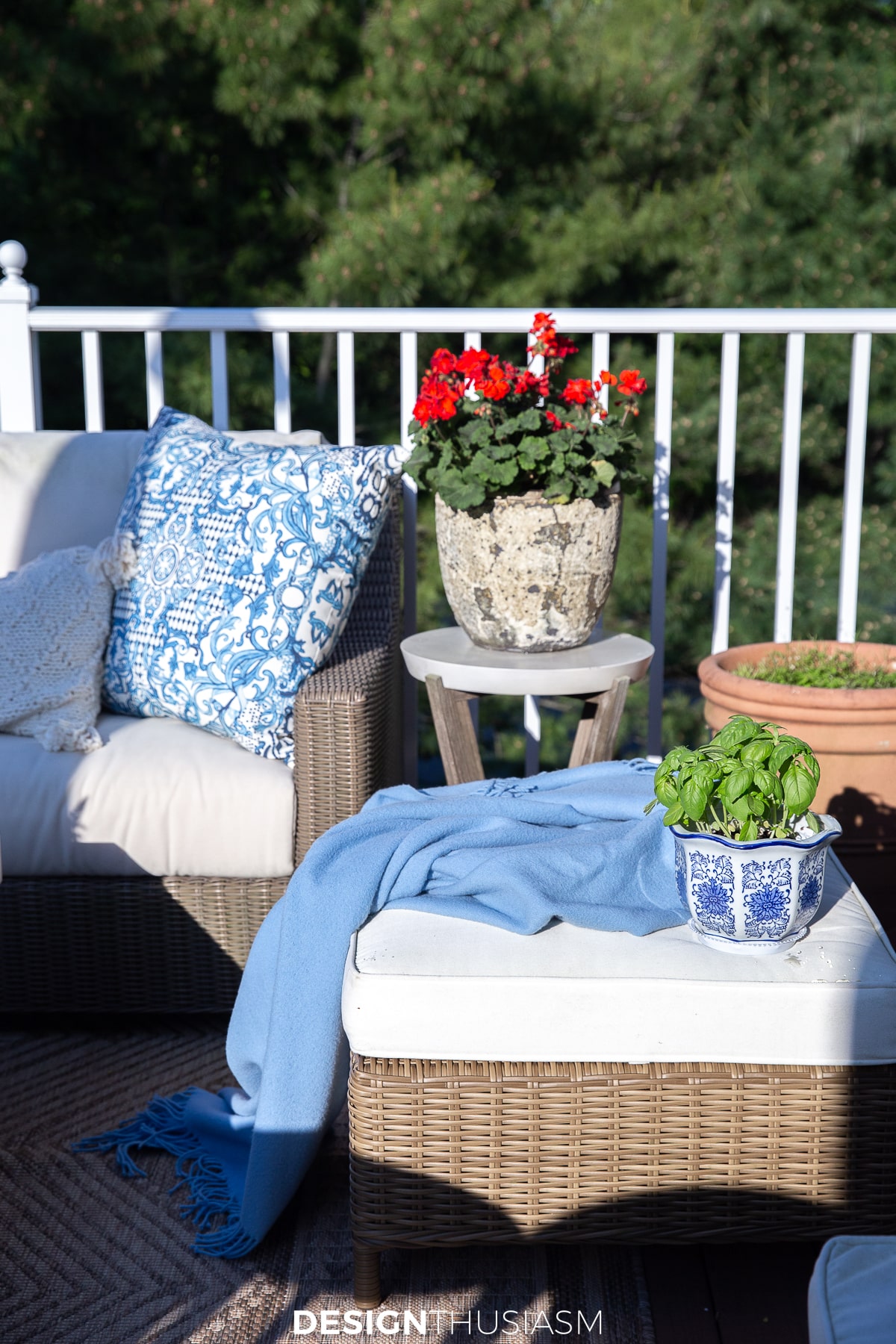 red white and blue patio
