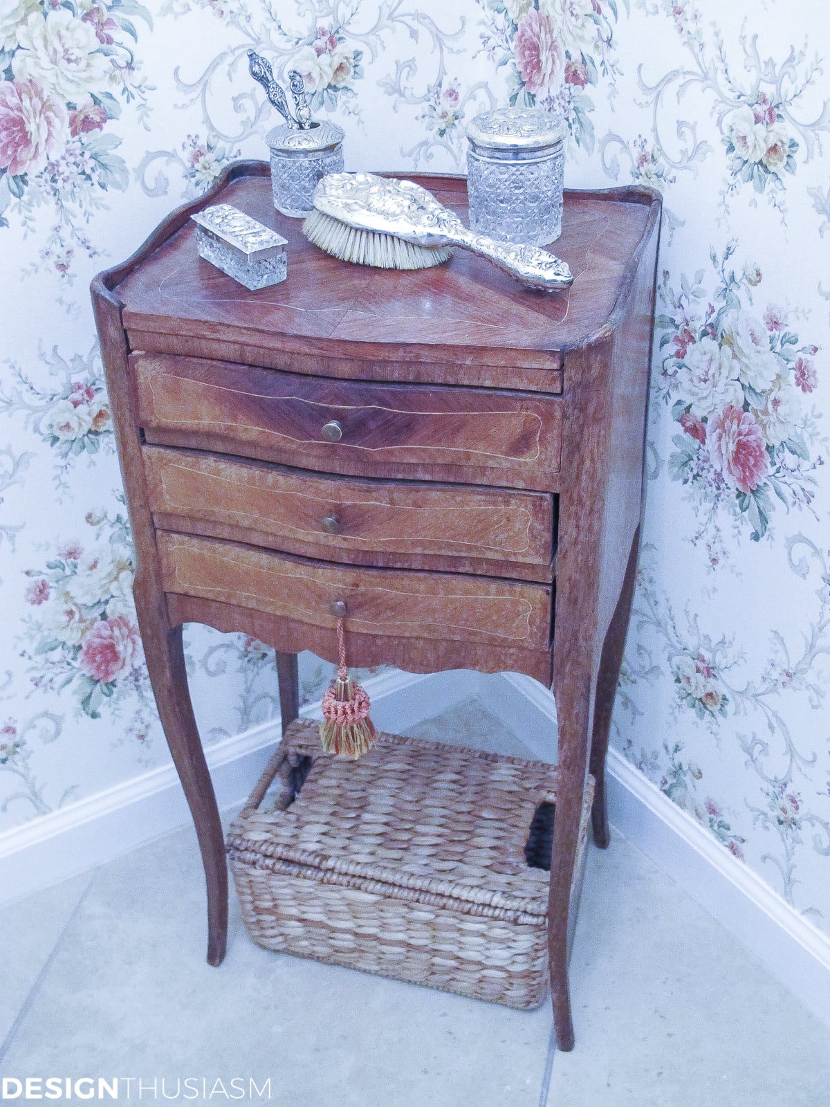 Transforming a Bland Powder Room into Lovely French Bathroom | terilynadamsblog.com