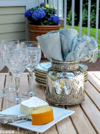 wine and cheese on the patio