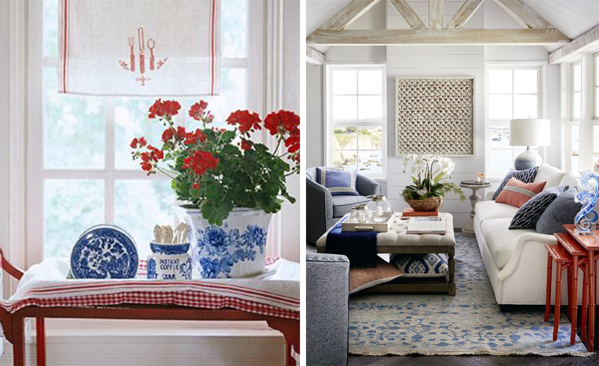 red white and blue decor