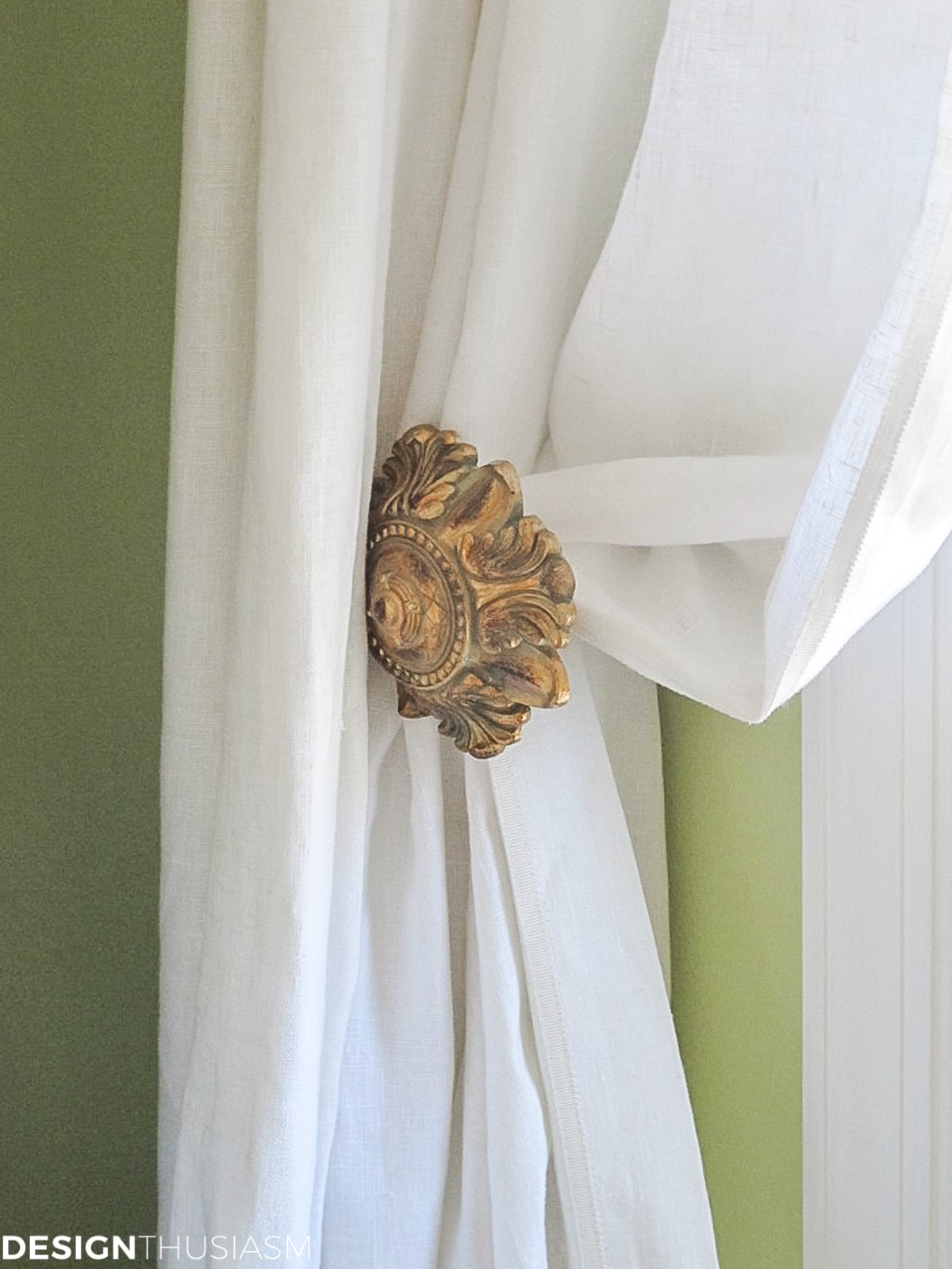 drapery panel with tie back
