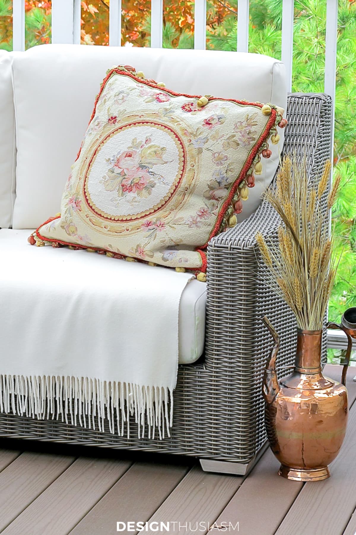 fall patio copper jug