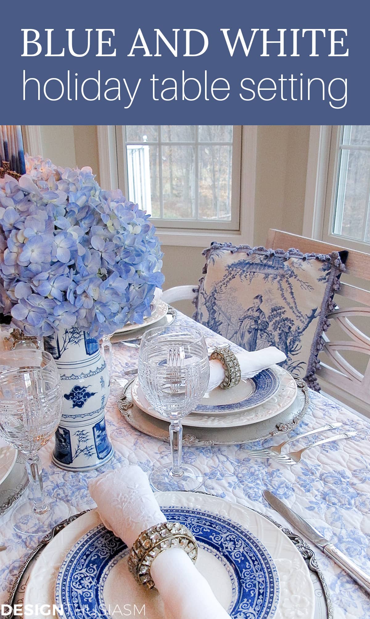 French Toile Table Setting