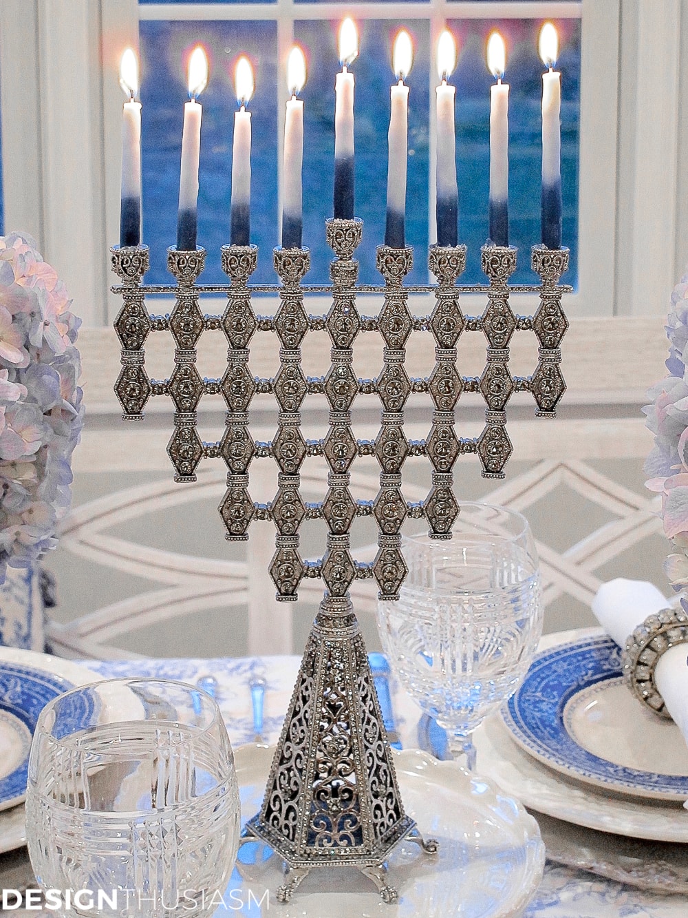 French Toile in a Blue and White Holiday Table Setting - terilynadamsblog.com