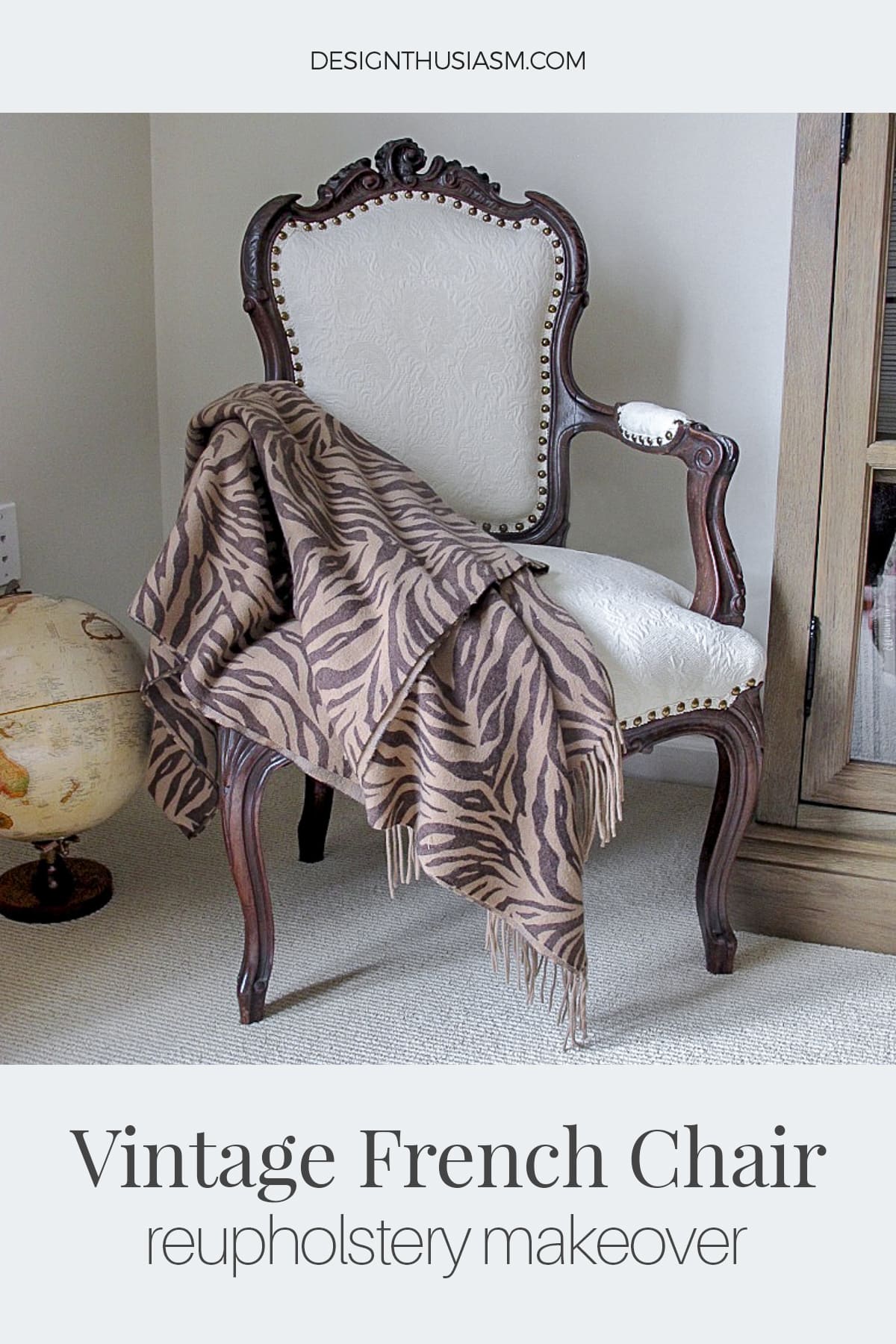 vintage French chair reupholstery