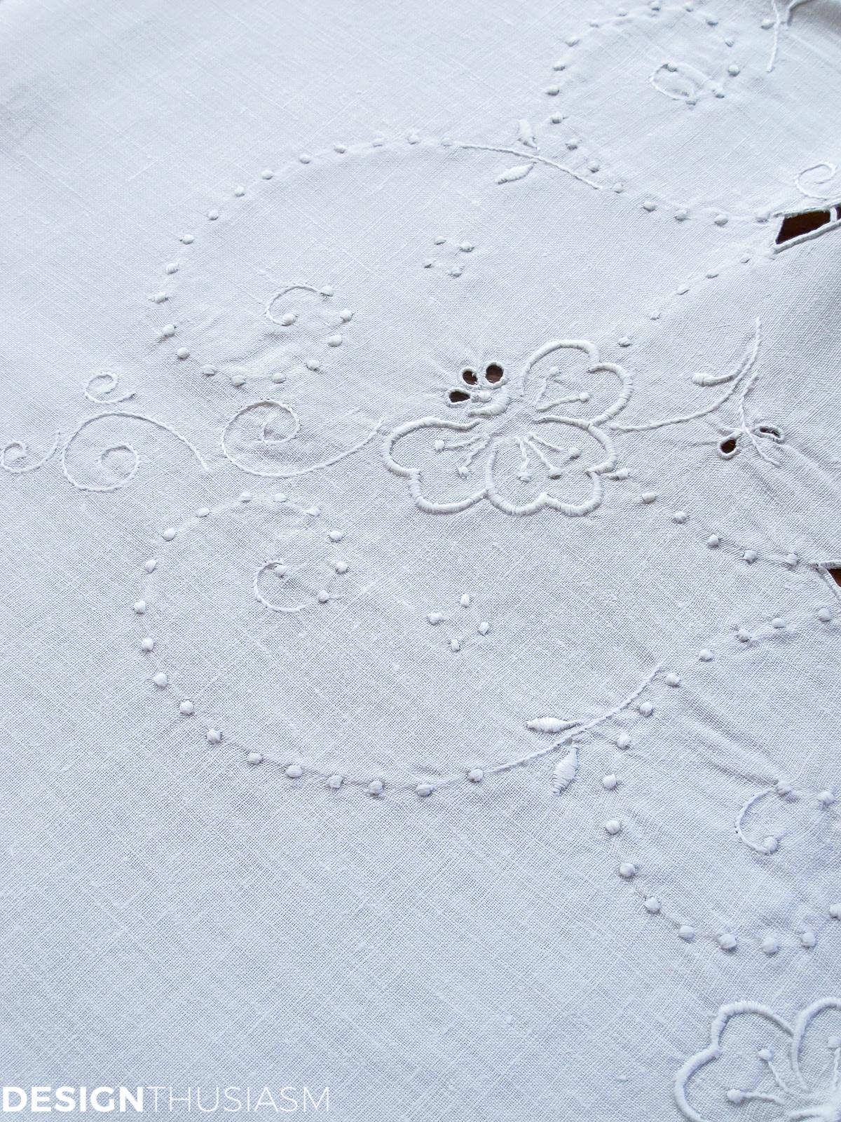 embroidered tablecloth for tea party