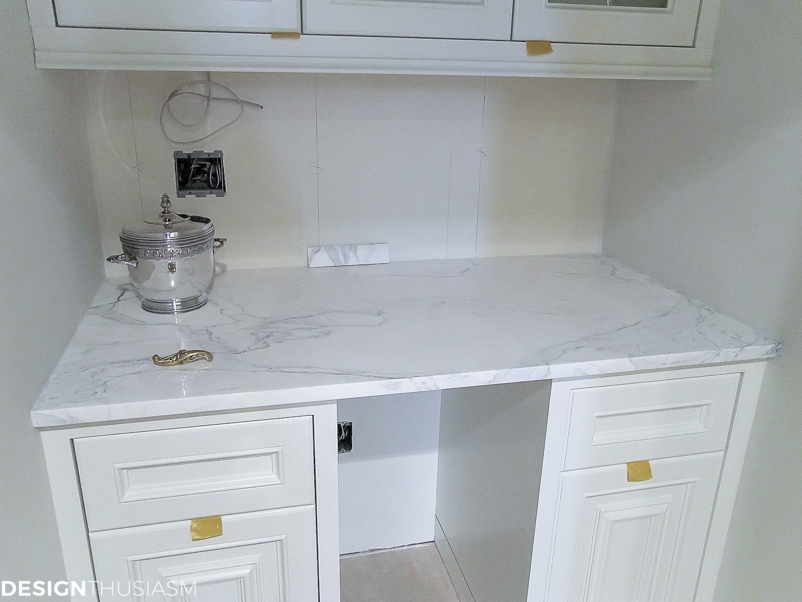 butler’s pantry remodel marble countertop