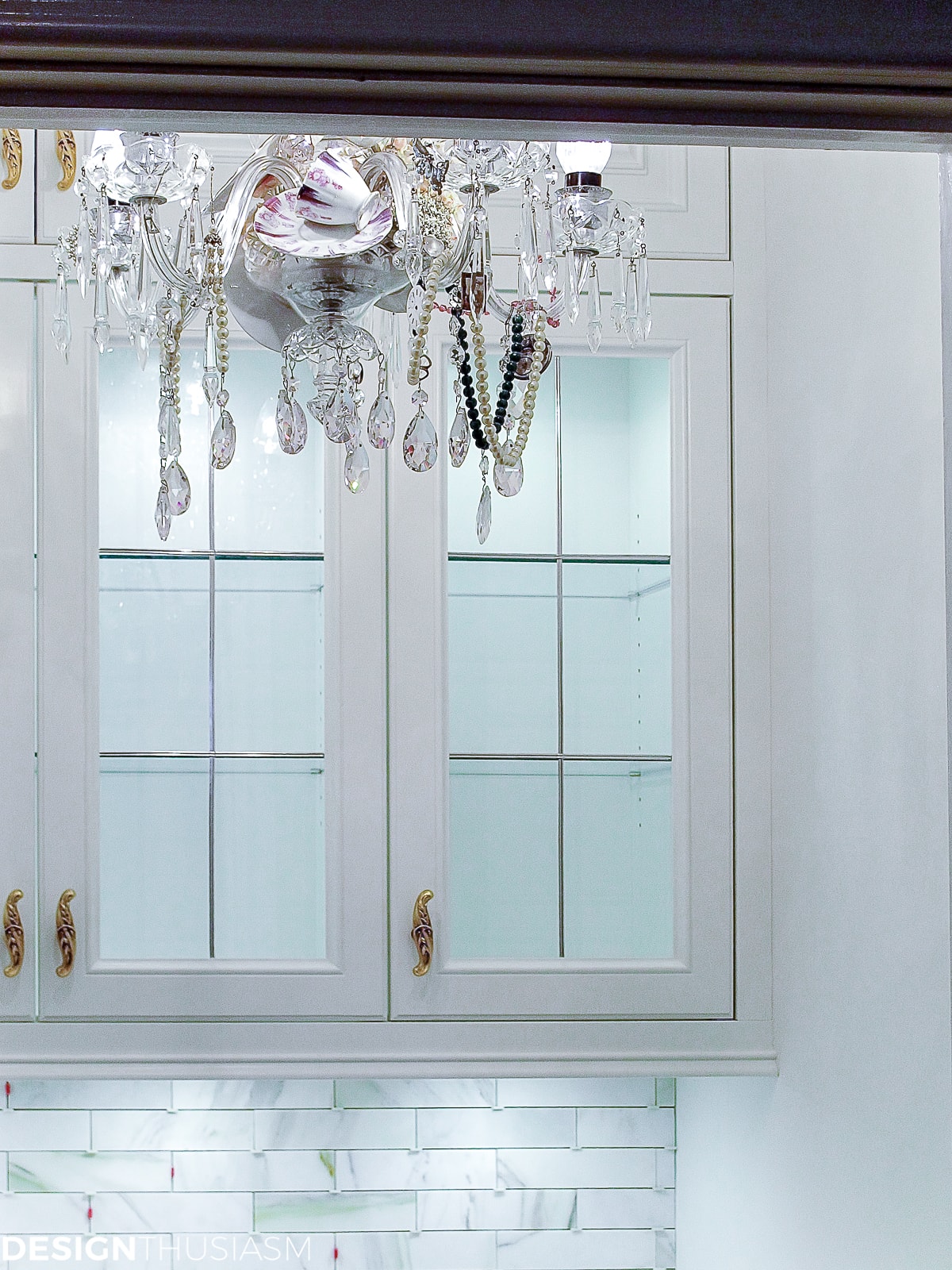 butler’s pantry remodel glass front cabinets