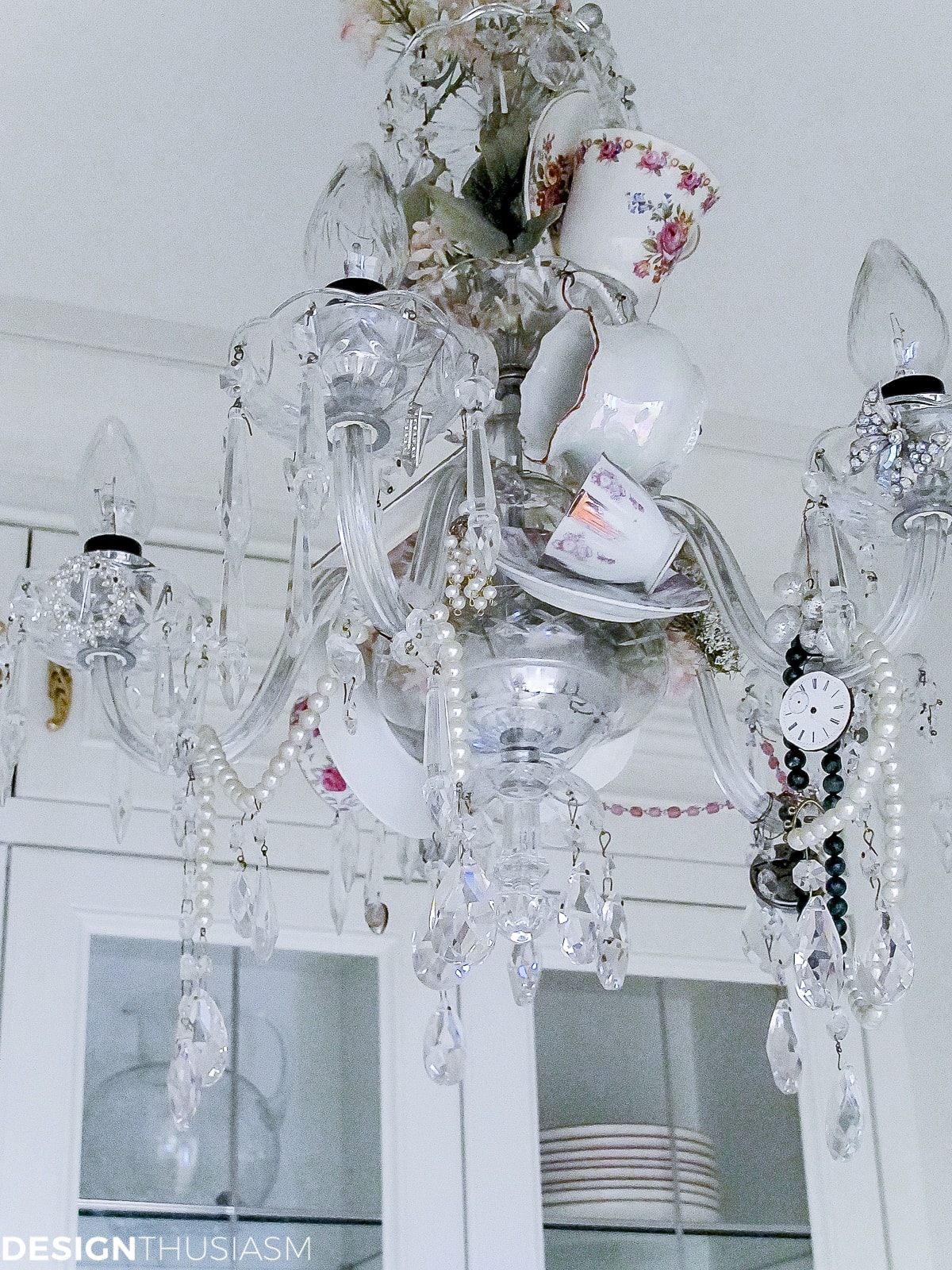 butler’s pantry teacup chandelier