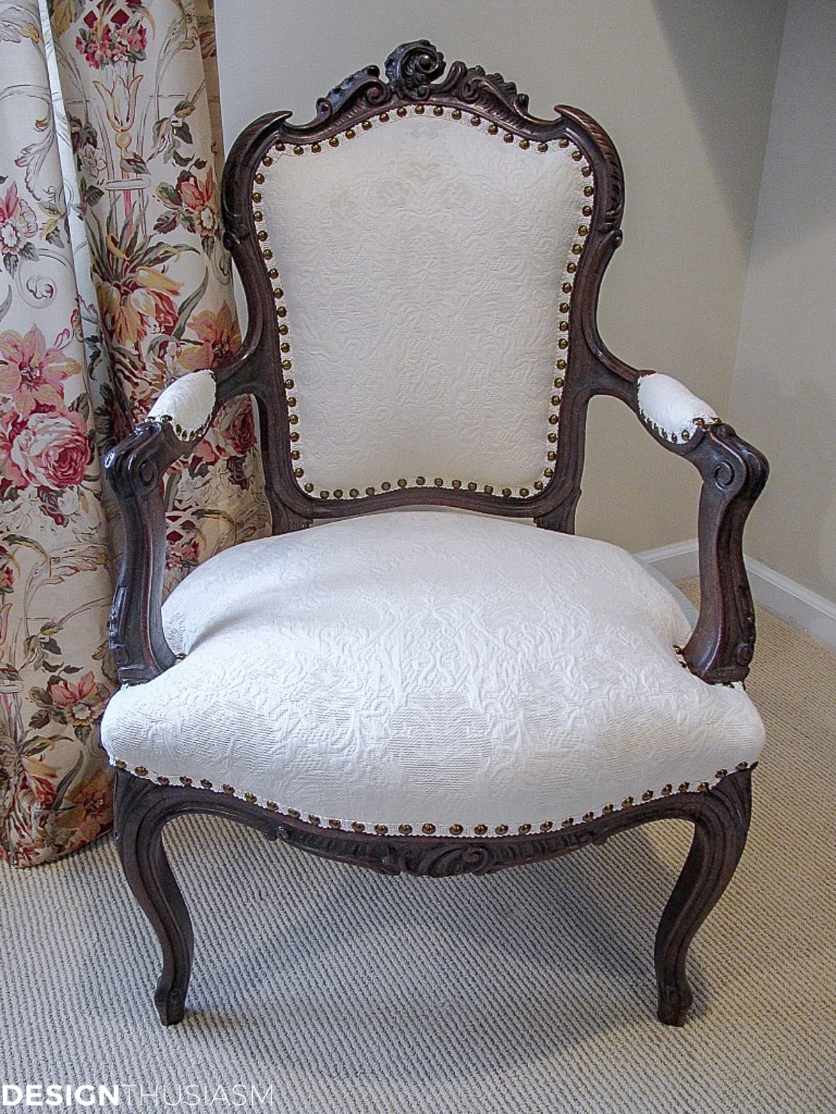 vintage French chair reupholstery