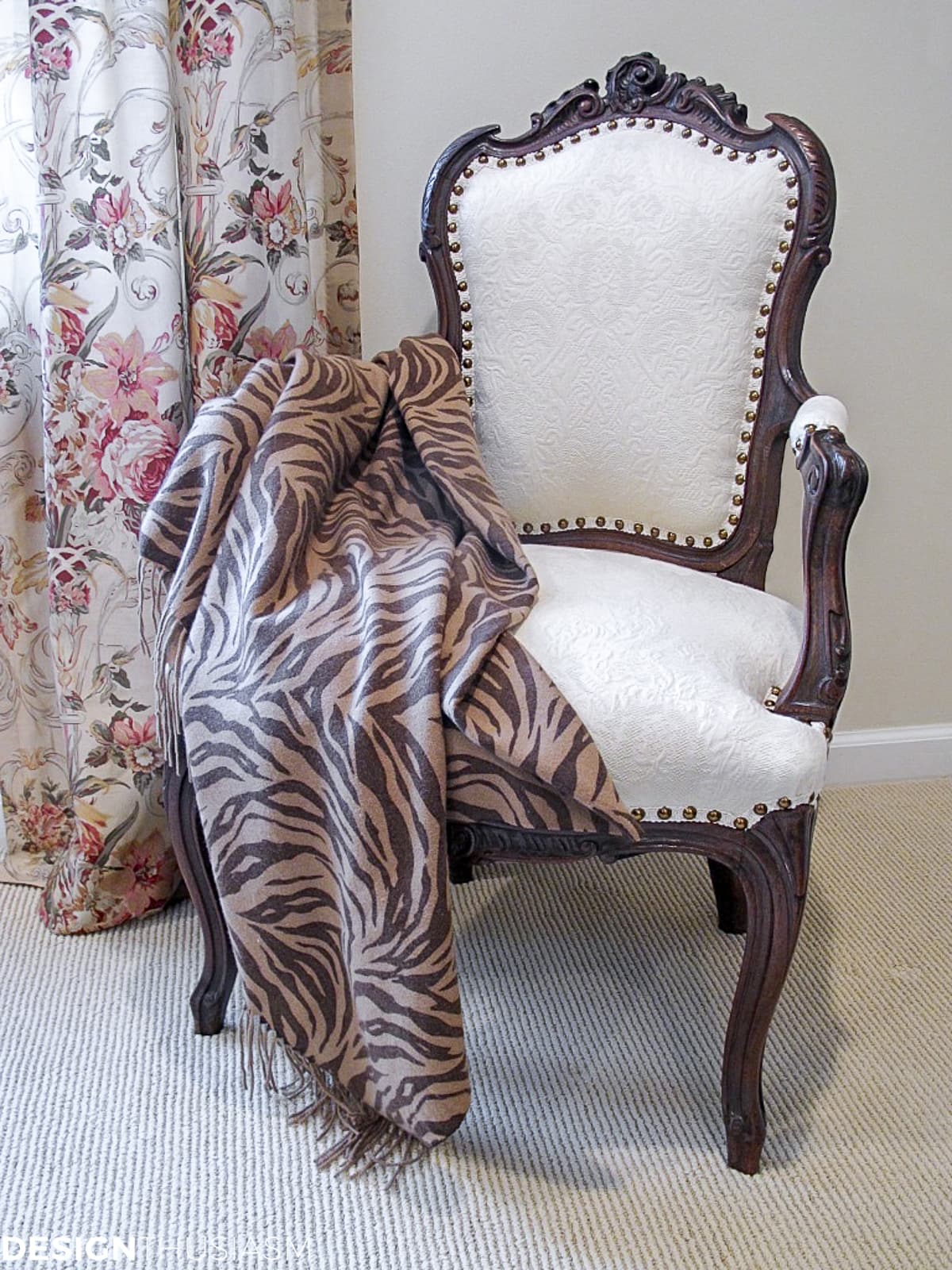 vintage French chair reupholstery
