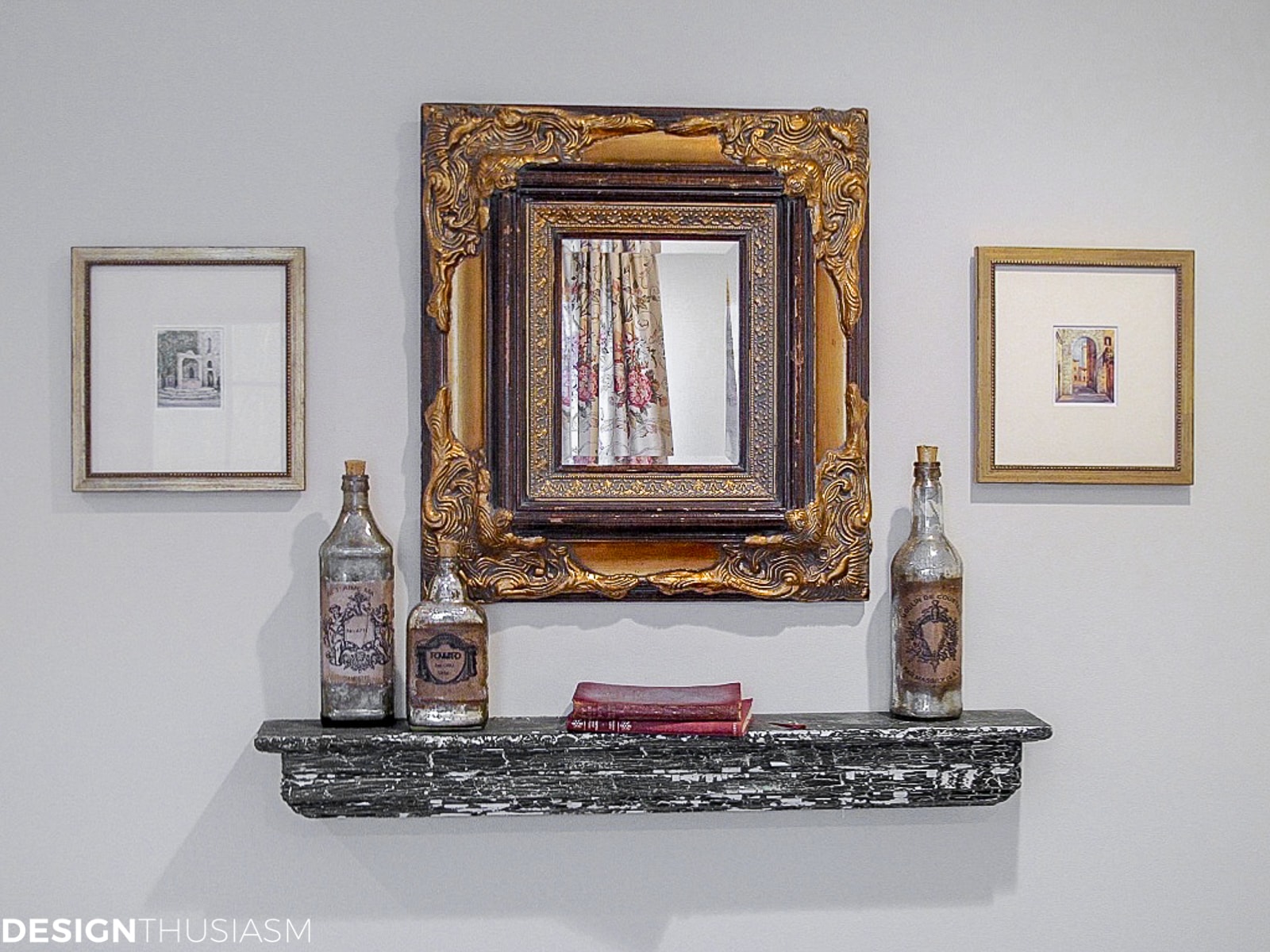 shelf and mirror