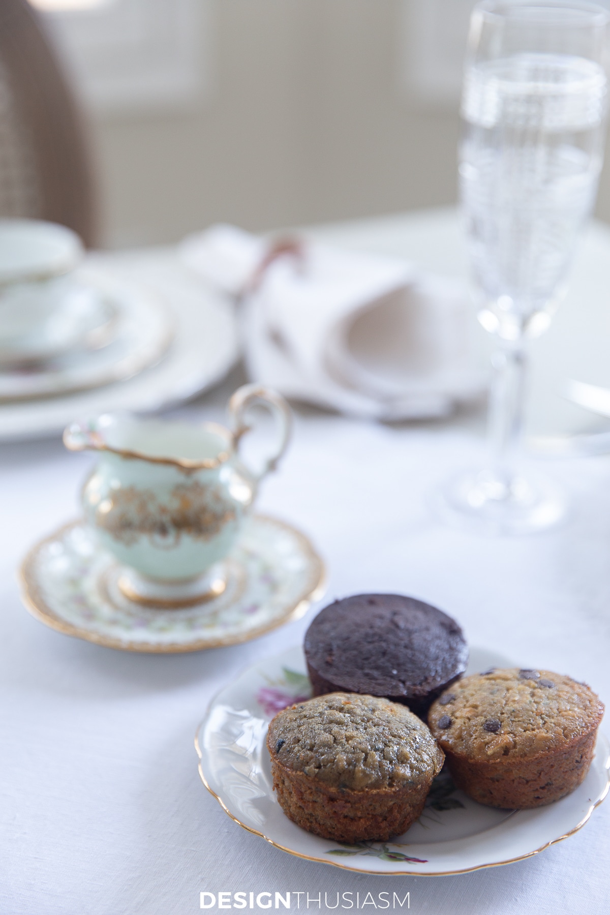 mini muffins for afternoon tea table