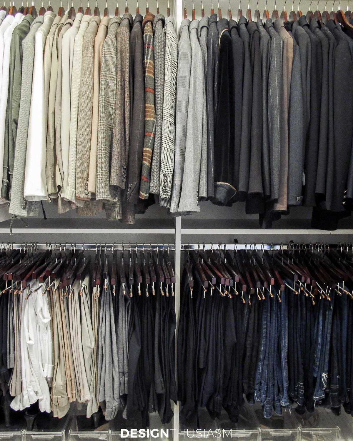 closet organization hanging jackets
