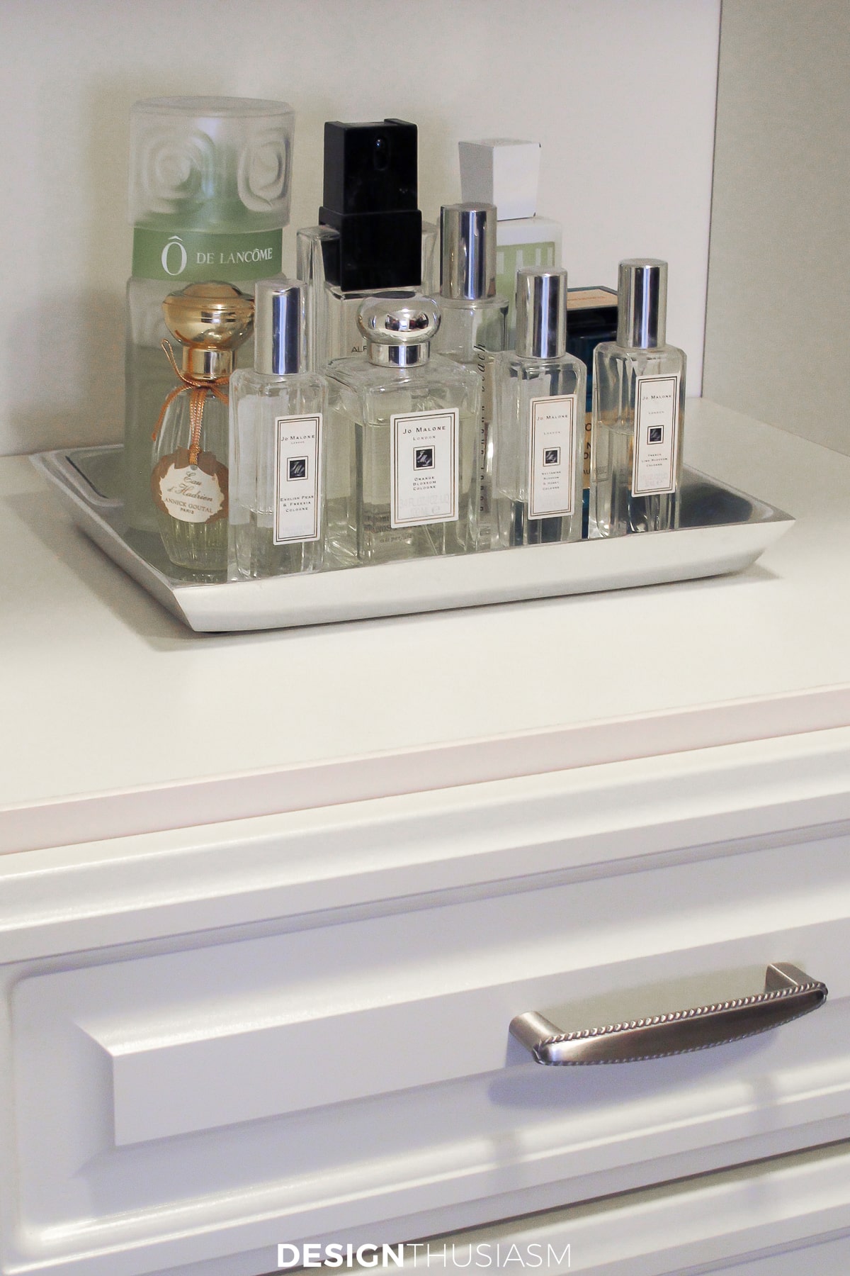 closet organization perfume shelf