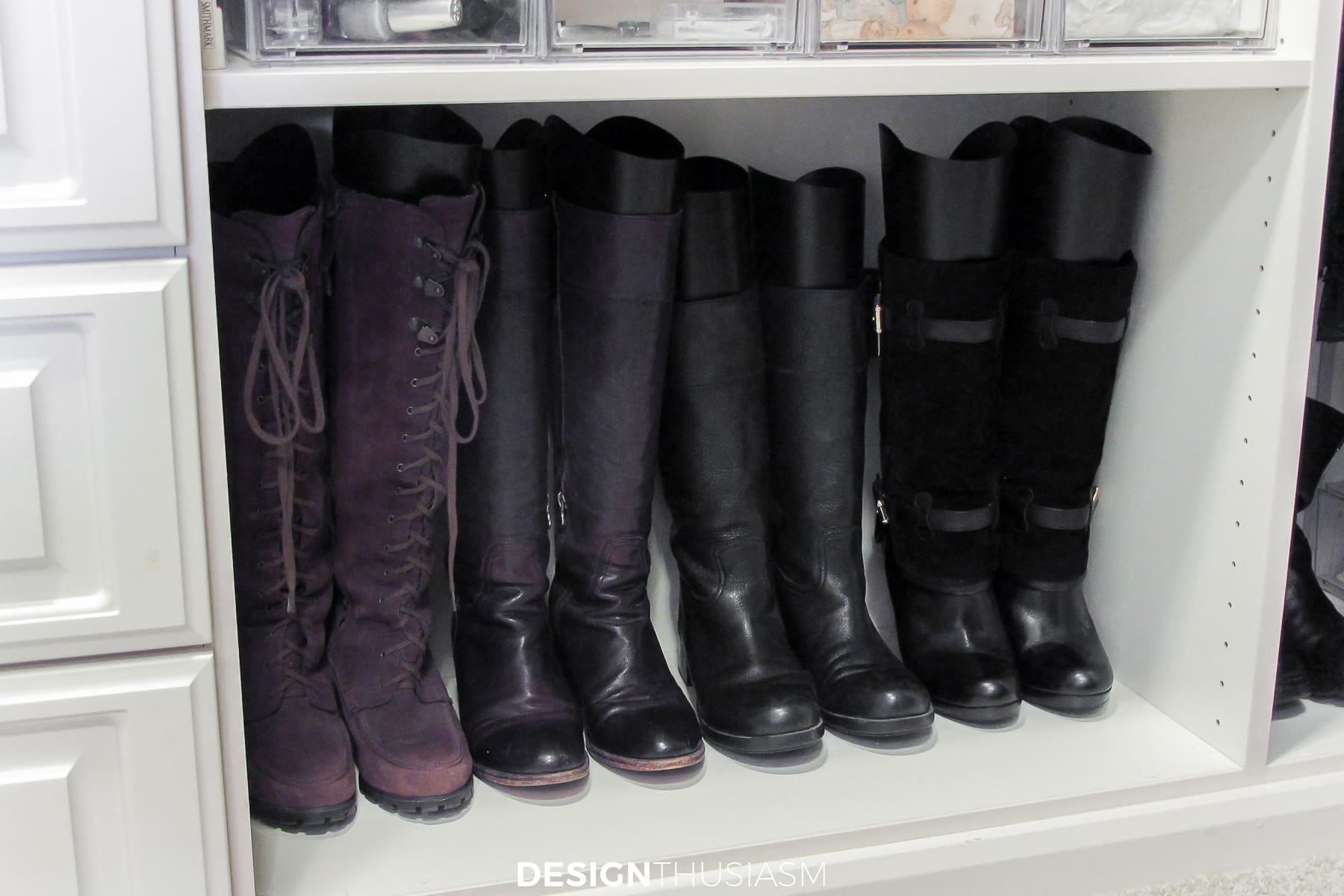 closet organization boot shelf