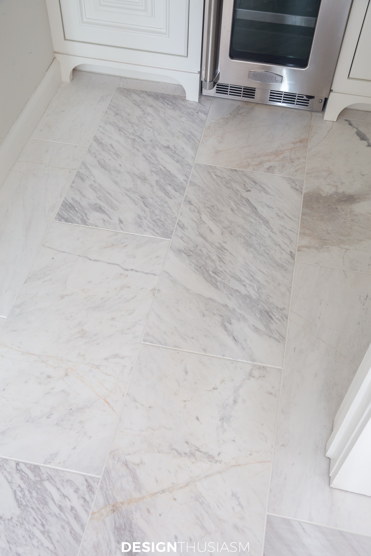 french styled butler's pantry marble floor