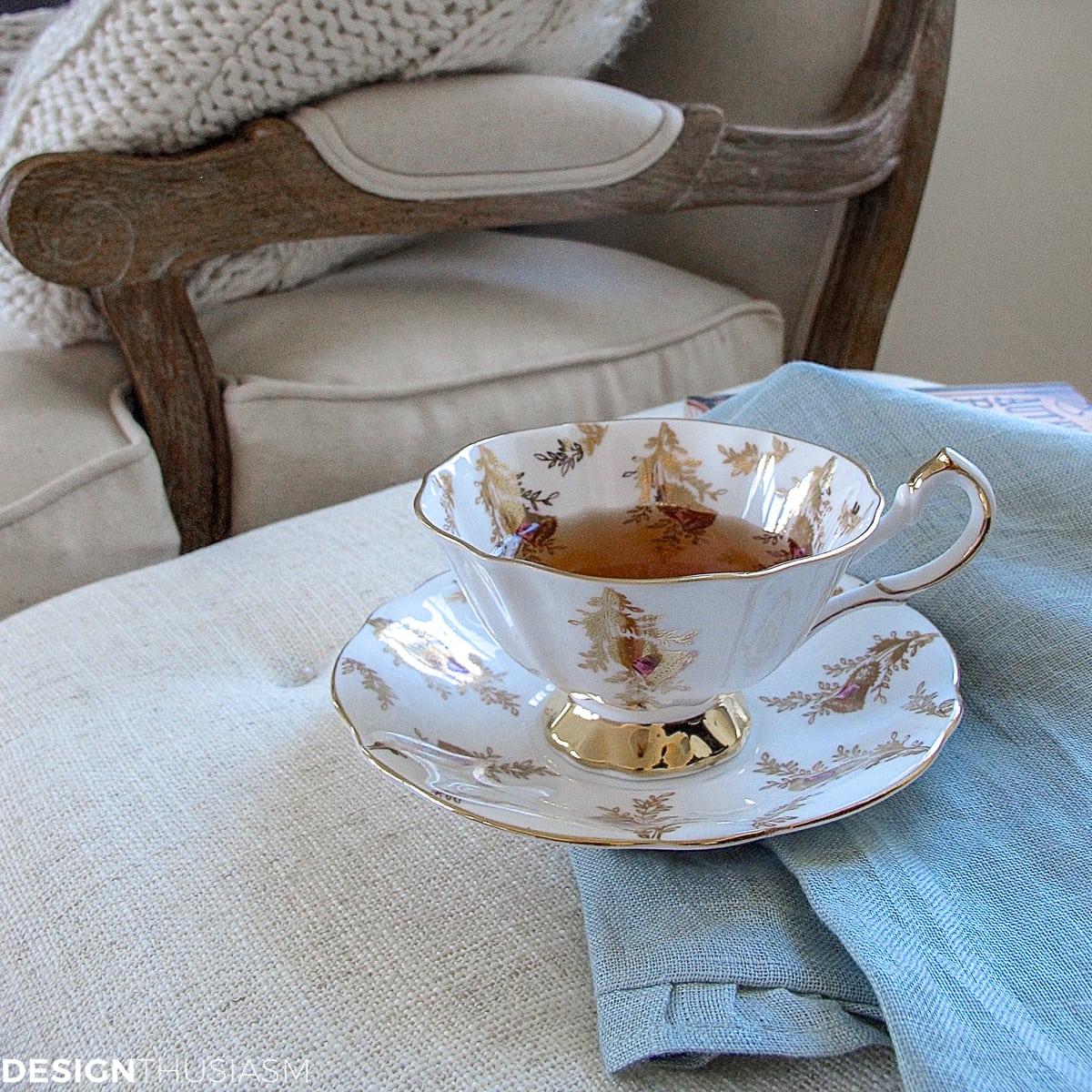 cozy winter decor teacup