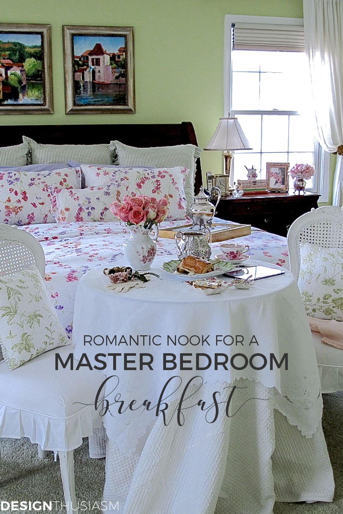 master bedroom decor with a french style breakfast nook