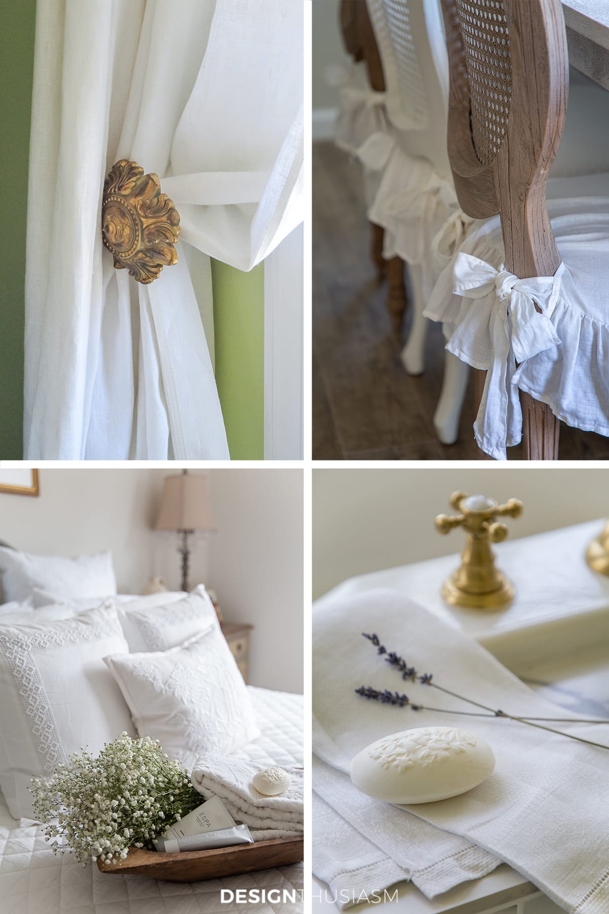Defining style elements for a french inspired home - white linen