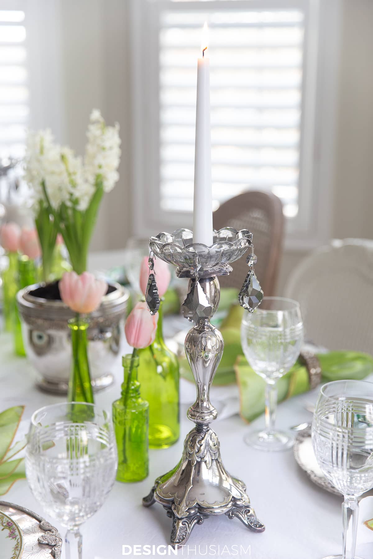St. Pat's table silver candlestick