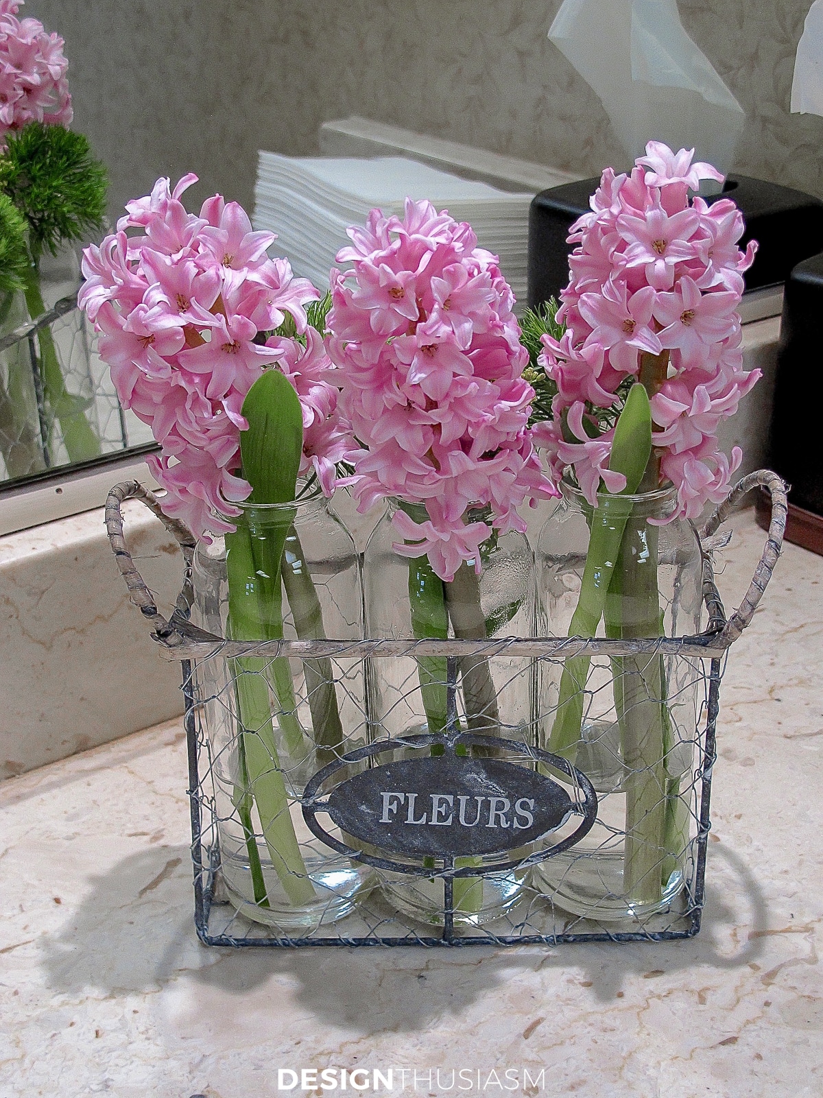 April in Paris ladies room centerpiece