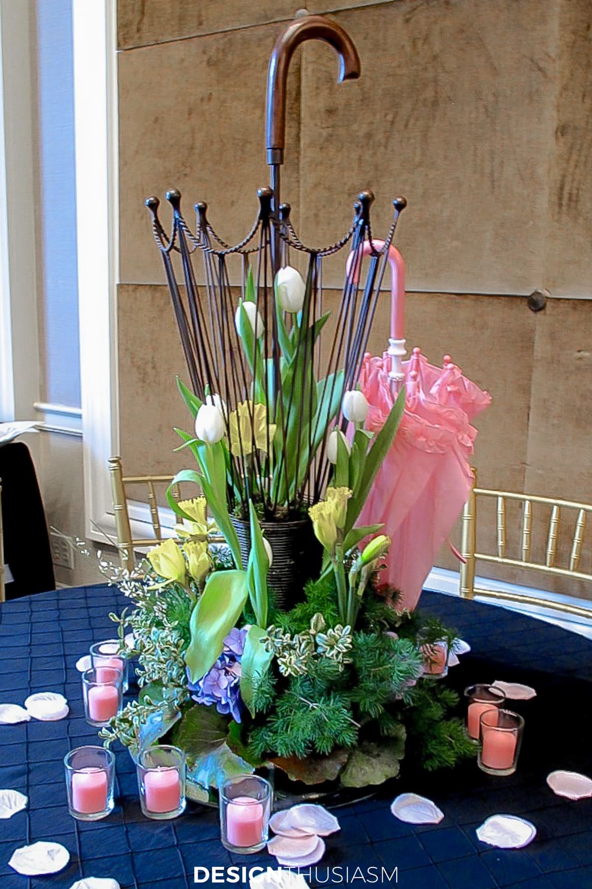April in Paris umbrella centerpiece